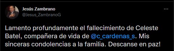 El líder del PRD notificó de la noticia (Foto: Twitter/@Jesus_ZambranoG)