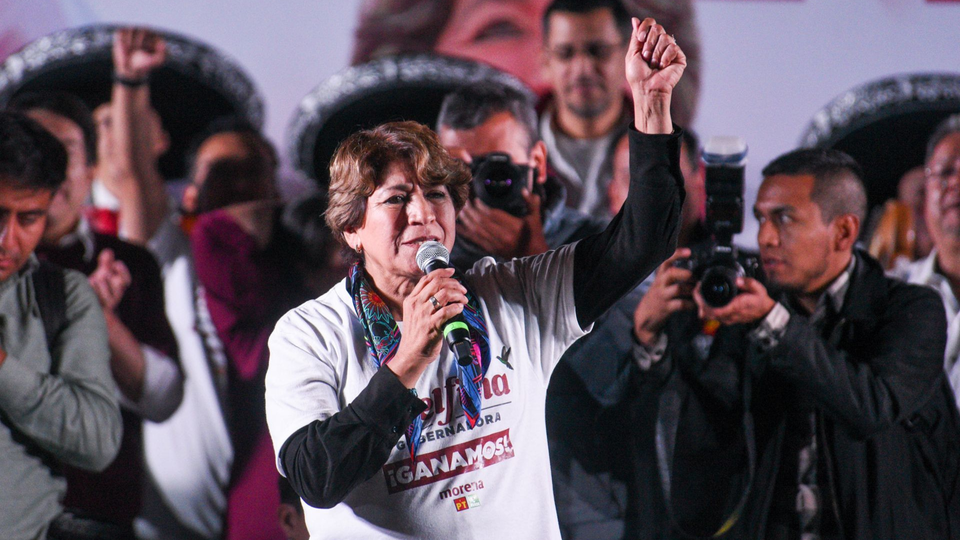 Delfina Gómez celebró su victoria en las elecciones del Edomex. (Cuartoscuro)