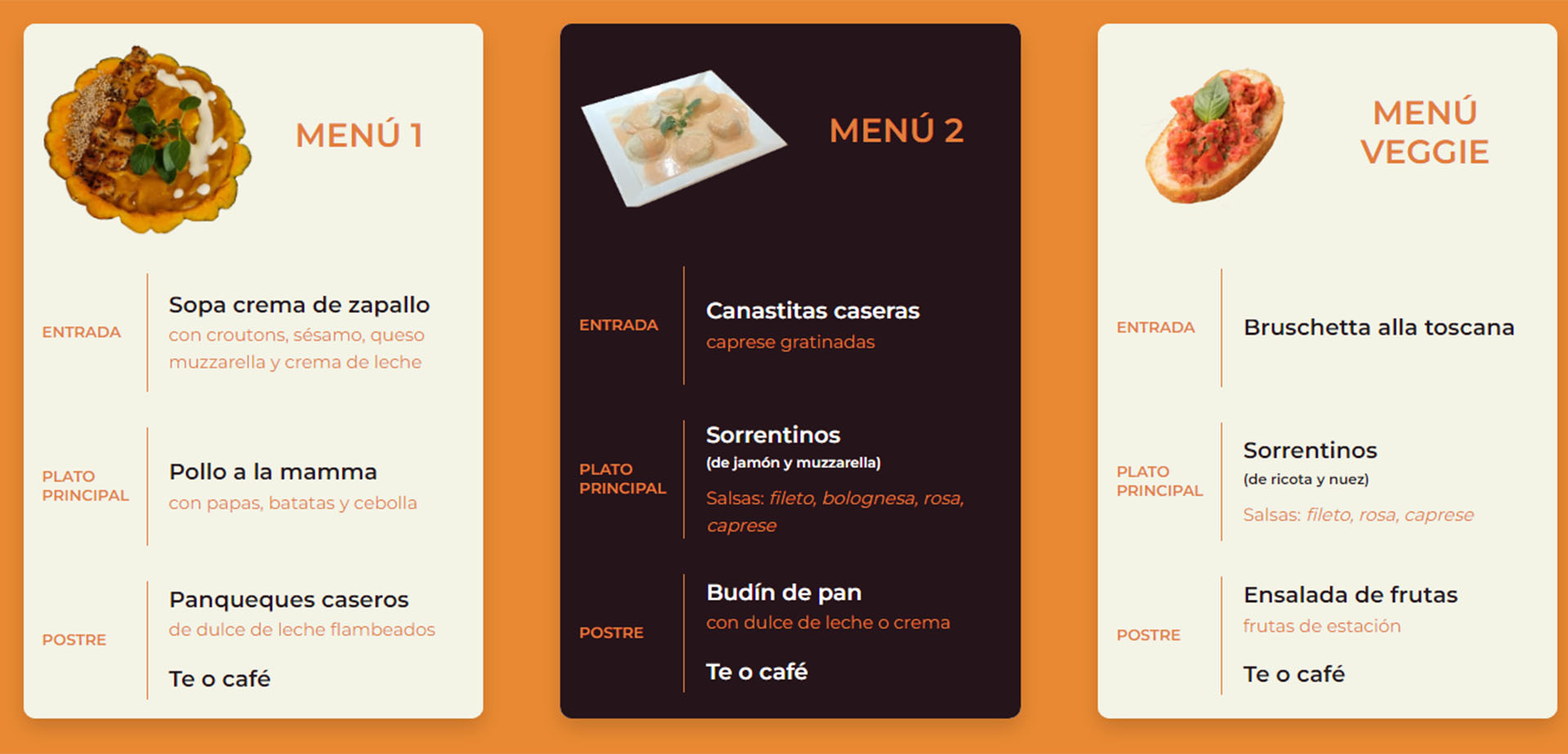 Guido Süller's restaurant will offer three menus to choose from