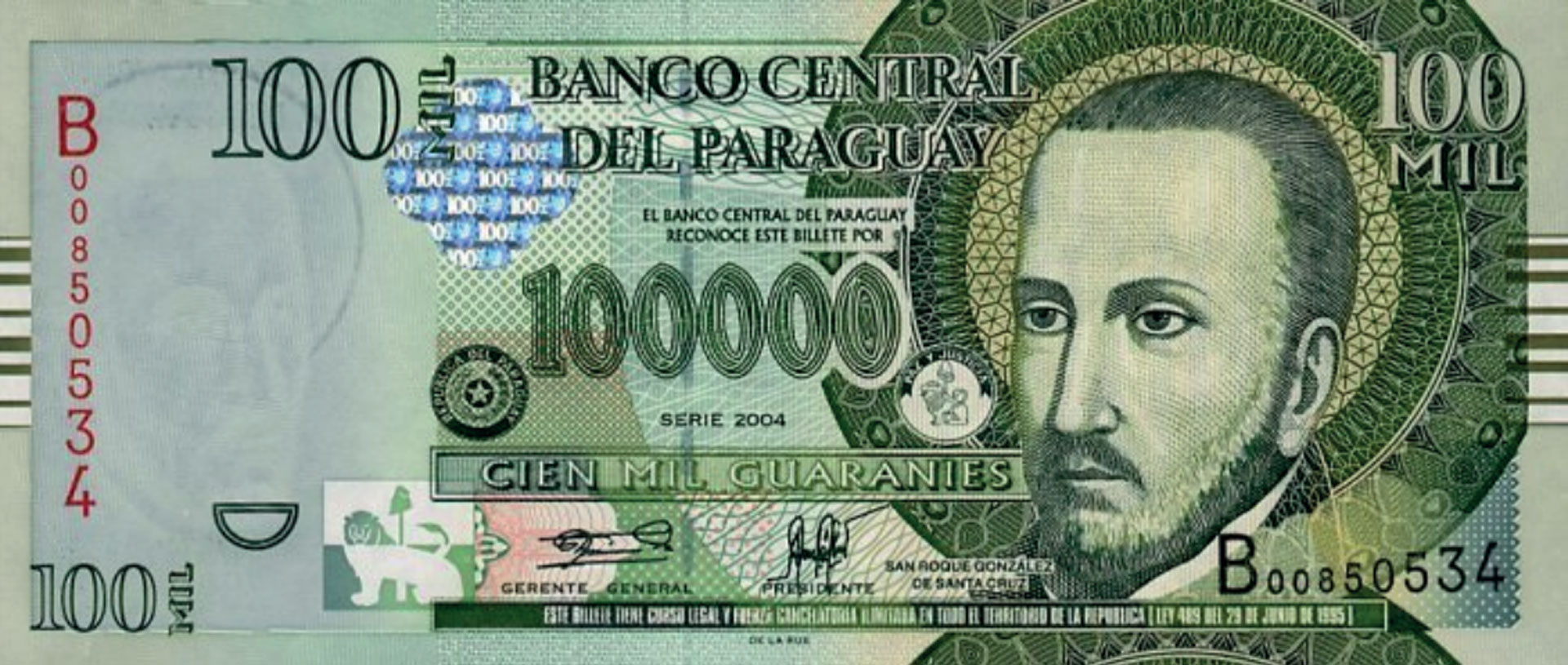 PARAGUAY
Guaraní Paraguayo: G 100.000 = USD 13.69
USD1 = G 7.304
