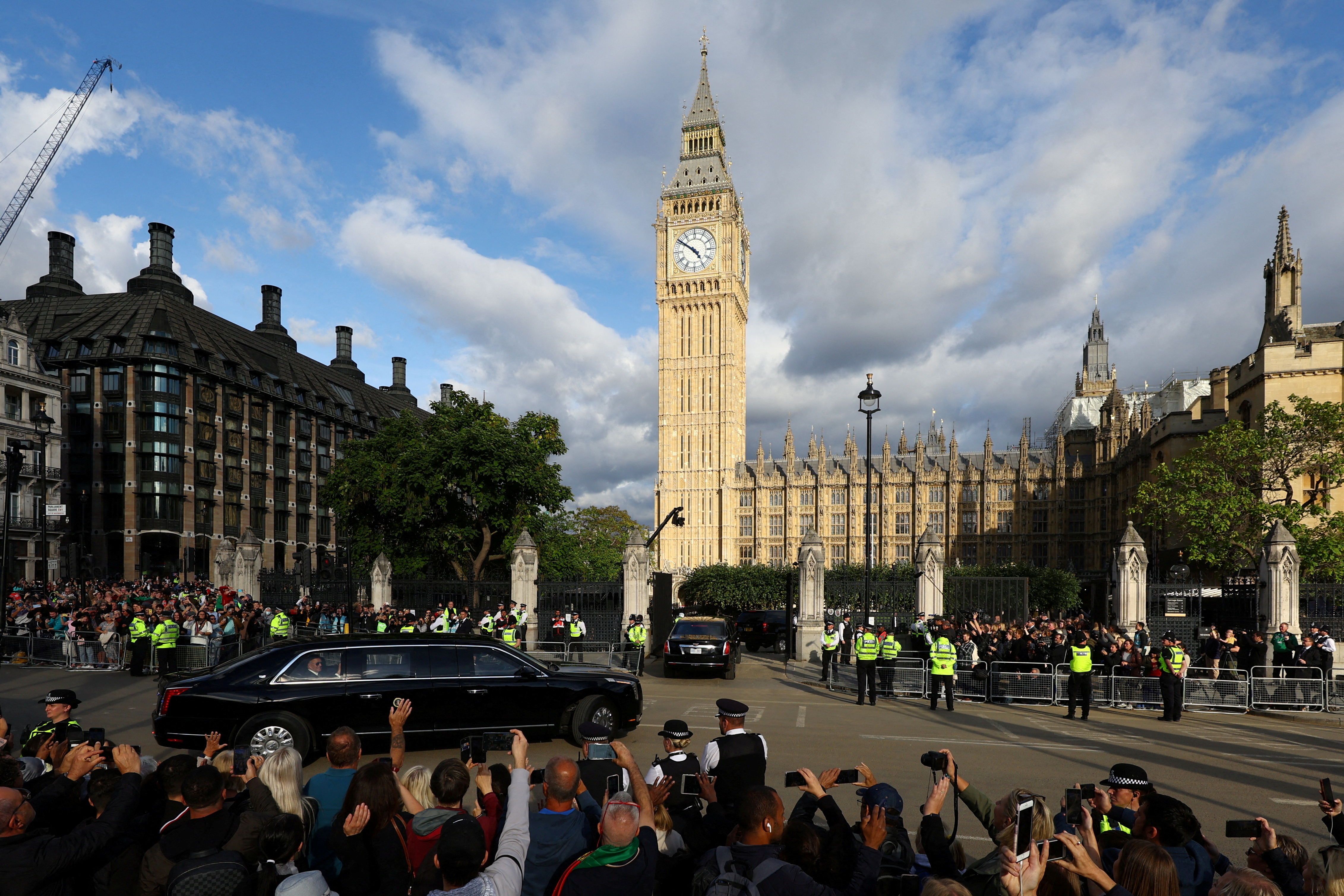 La llegada de Biden a Westminster Hall (Reuters)