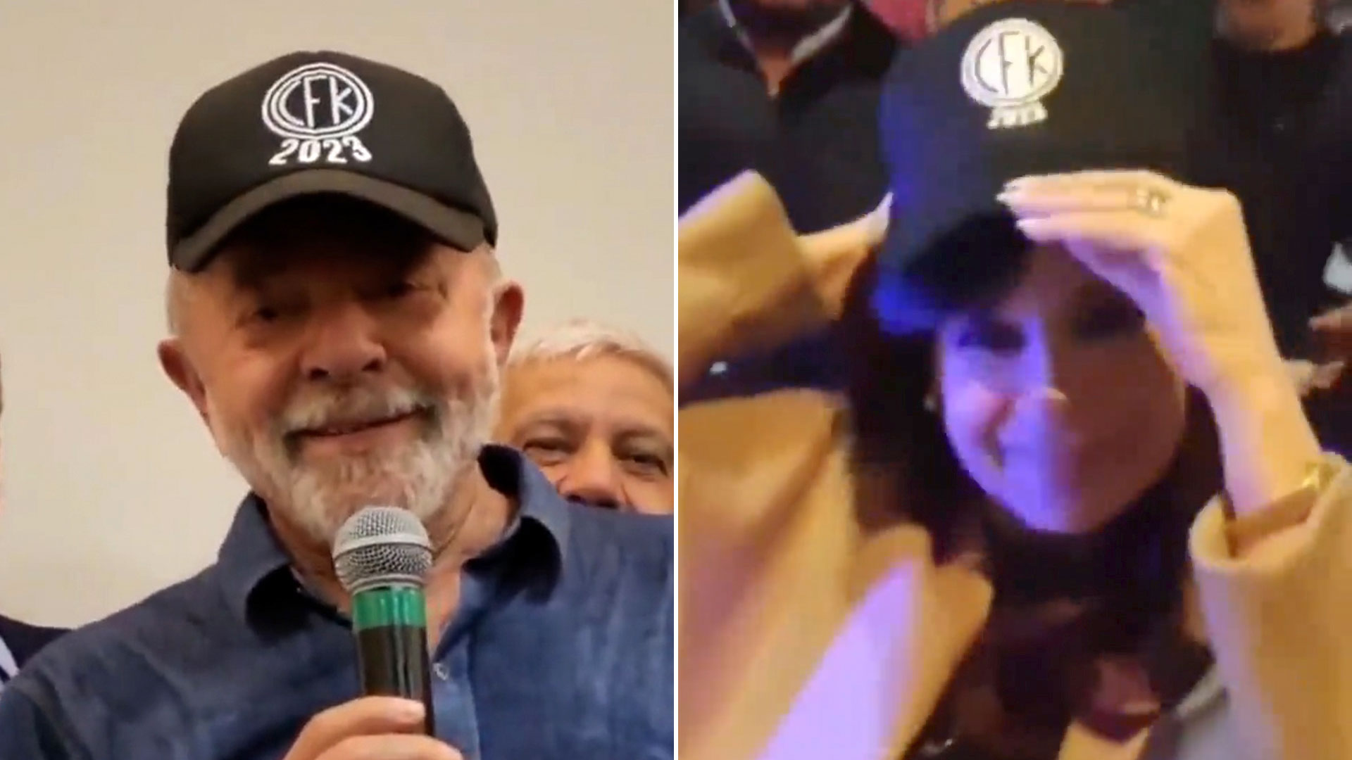 Tras la victoria, Lula se mostró con una gorra que decía CFK 2023