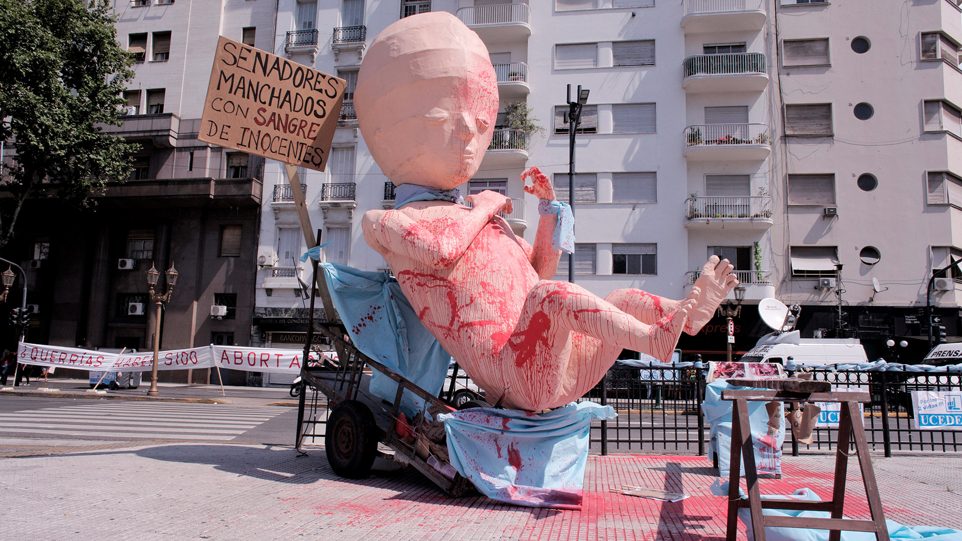 El feto ginante estuvo presente frente al Congreso al igual que en 2018, cuando la ley fue rechazada