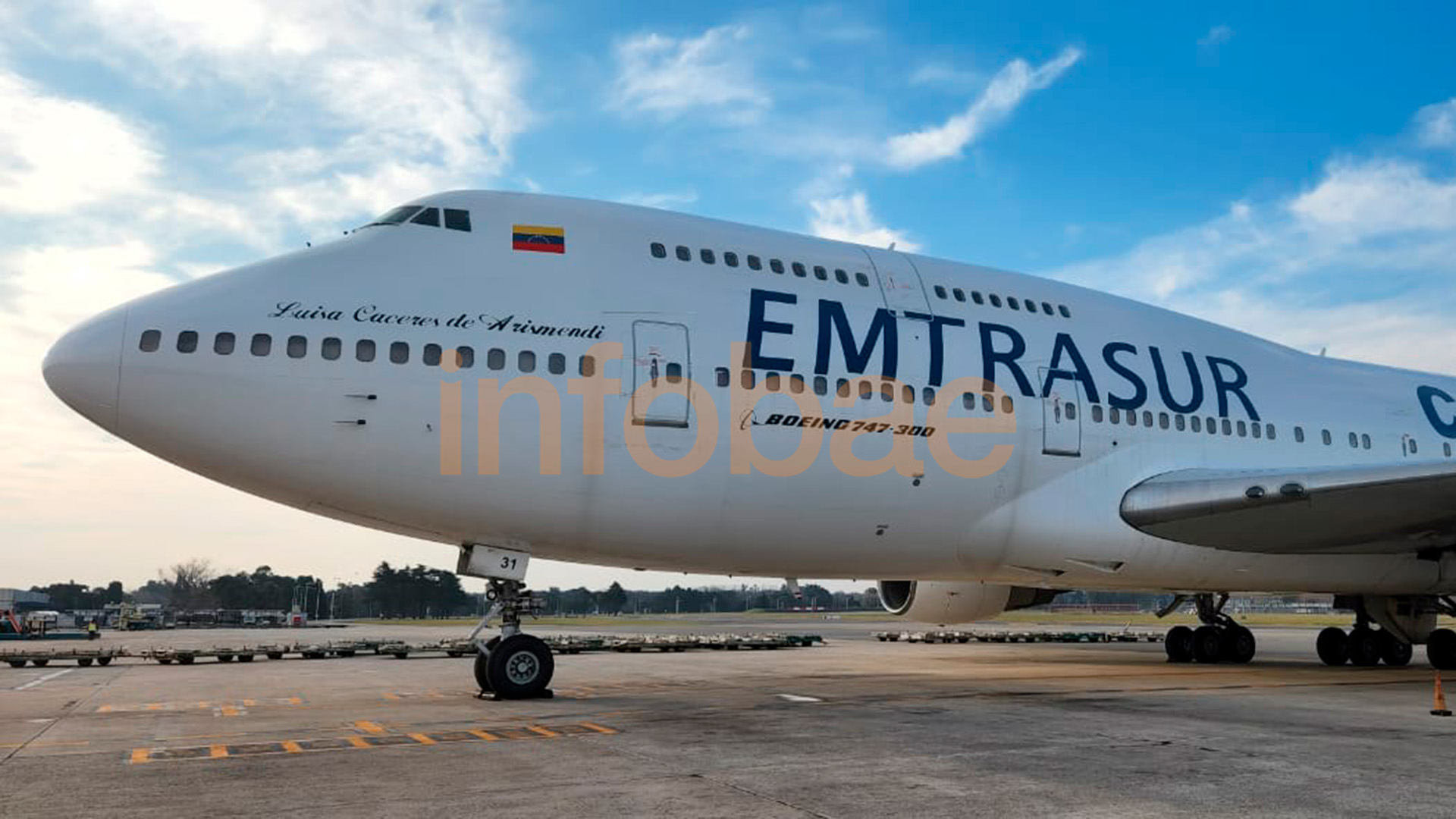 El avión de Emtrasur trajo más de 47 mil kilos de carga pero un remanente quedó en Ezeiza