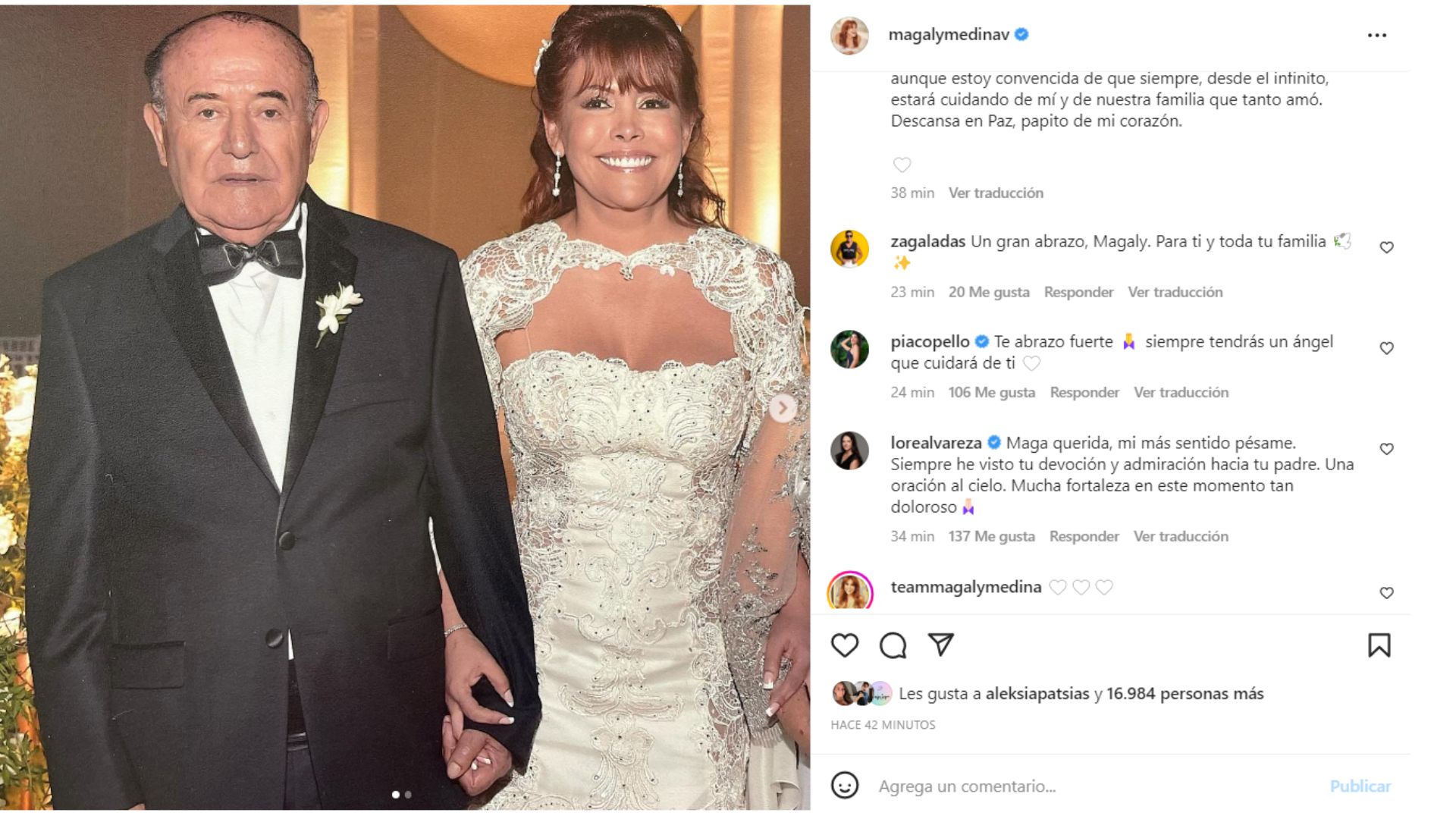 Magaly Medina se refirió a la muerte de su padre Luis Medina. (Instagram)