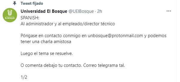 Universidad El Bosque fue víctima de ciberataque - Infobae