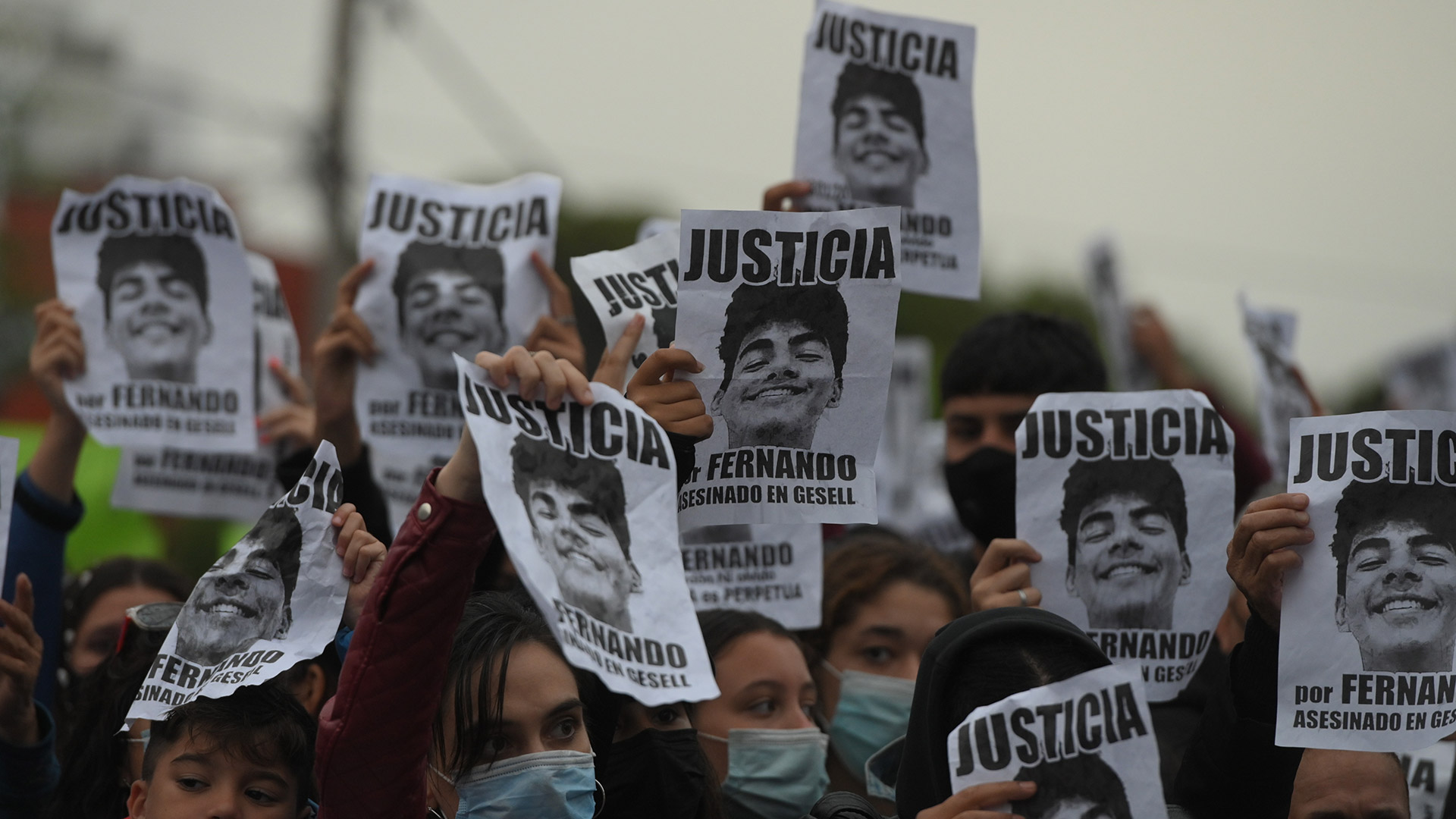 Enero de 2022: manifestación en Villa Gesell por el segundo aniversario del crimen (Diego Medina)