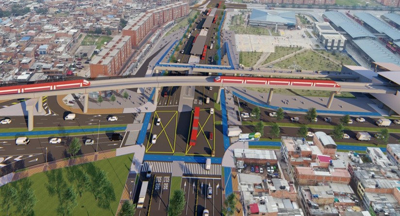Junto con la Troncal de la avenida carrera 68 y el Corredor Verde de la Séptima, la avenida Ciudad de Cali alimentará con pasajeros al Metro de Bogotá. Render IDU