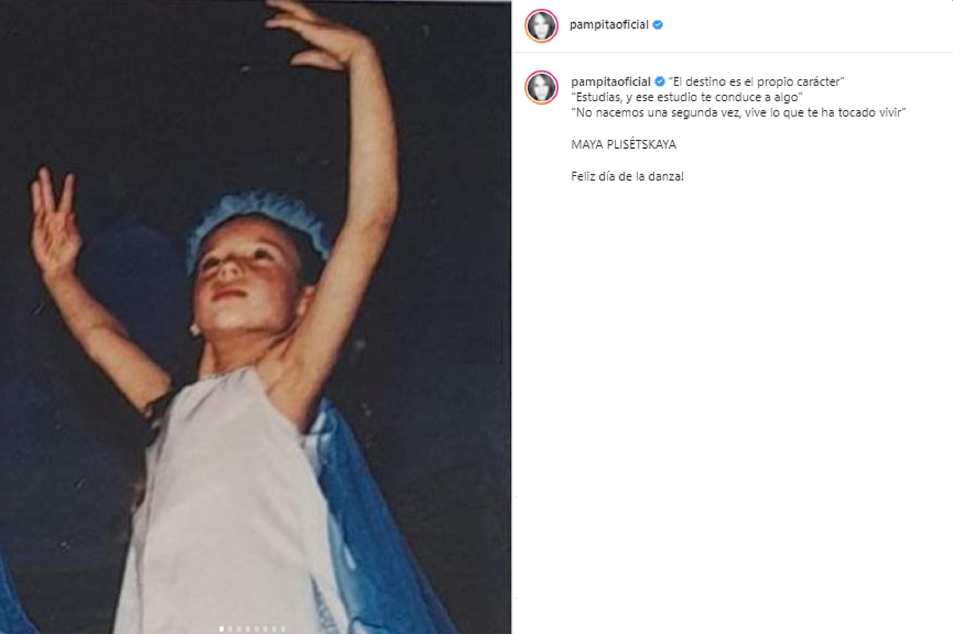 Pampita compartió fotos de su infancia y conmovió a sus seguidores
