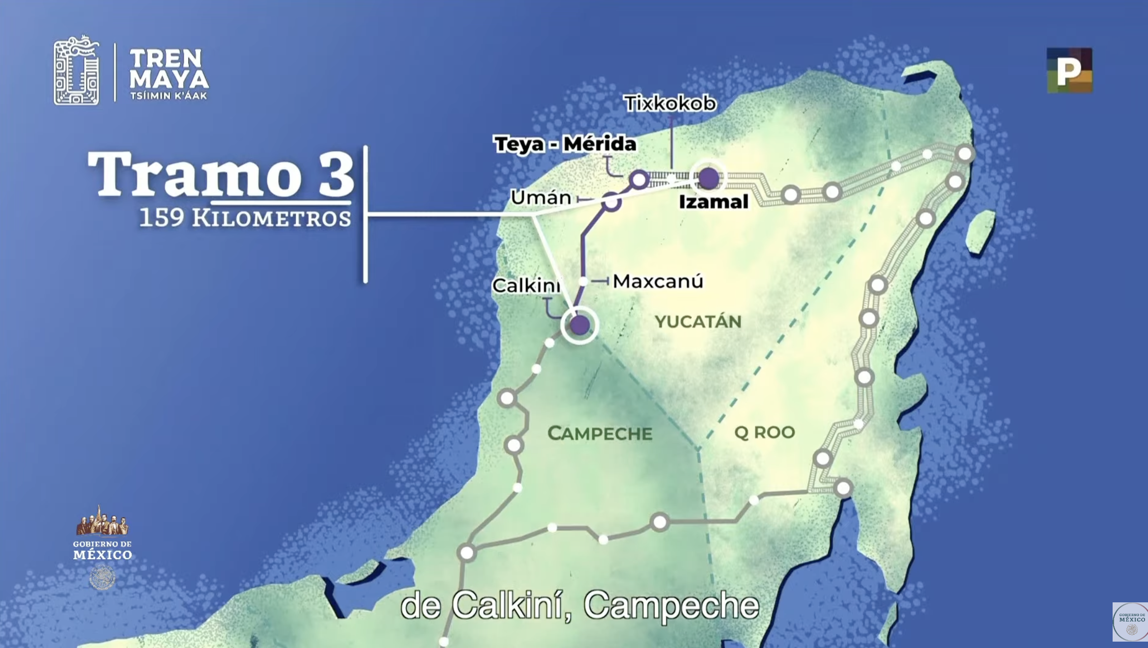 Section 3 of the Mayan Train runs from Calkiní to Izamal and has more than 150 kilometers of track.
