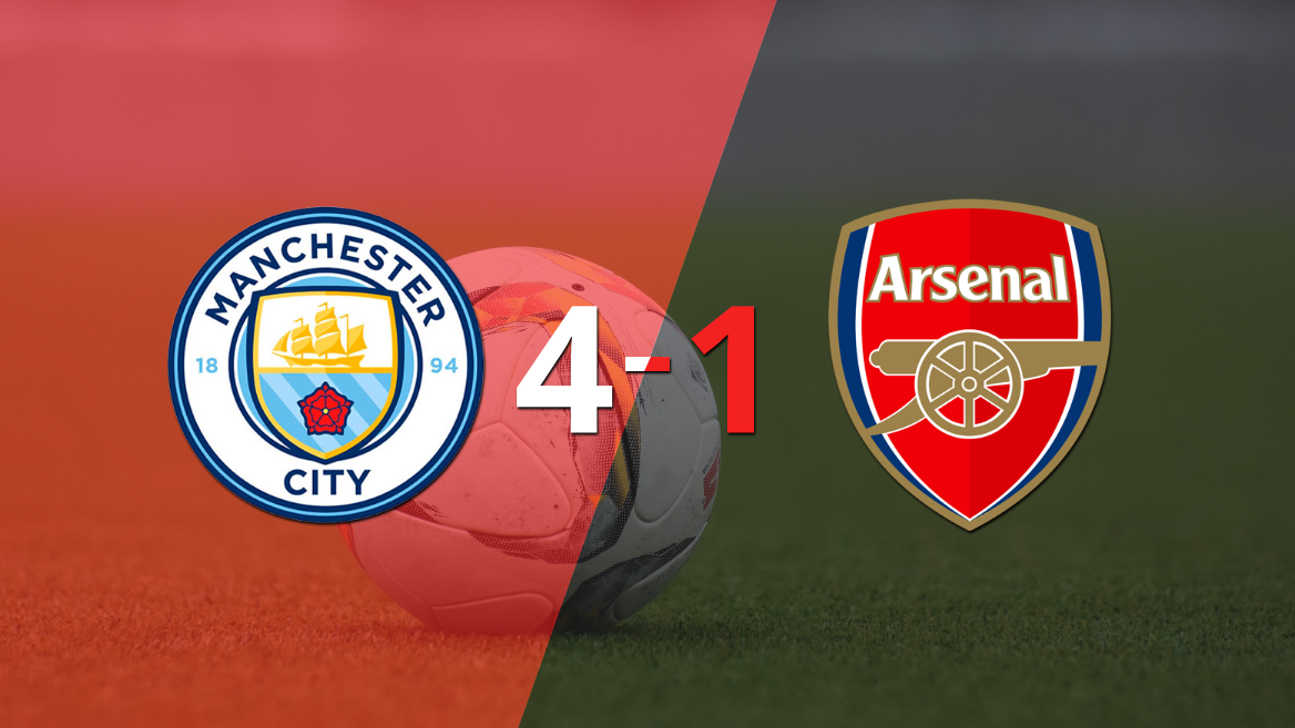 Arsenal cayó ante Manchester City con dos goles de Kevin De Bruyne