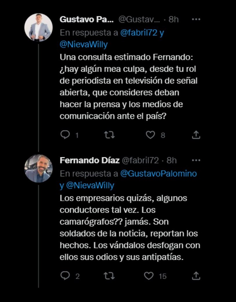 Fernando Díaz defended the journalistic work of the cameramen.  (Twitter)