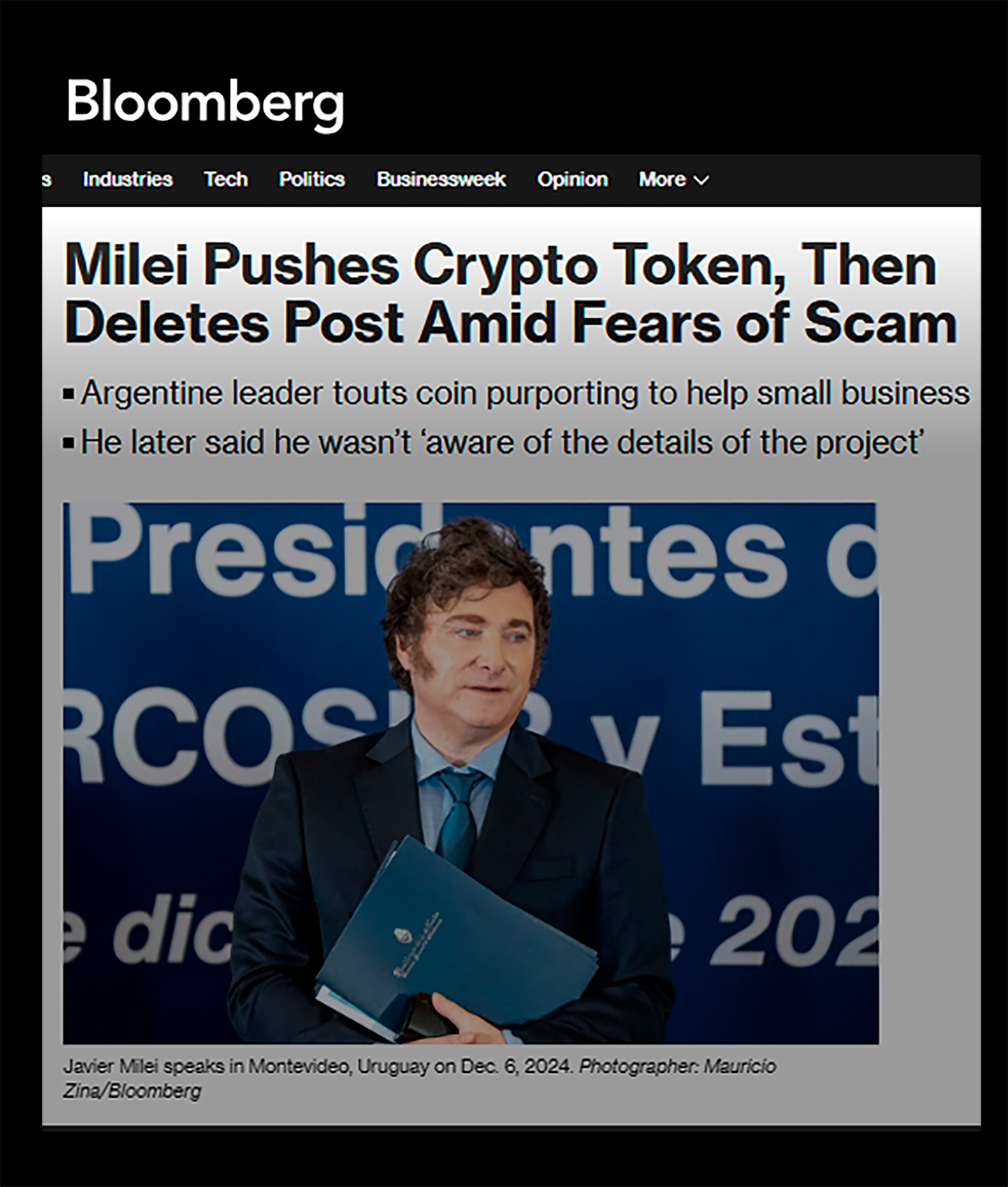 Así reaccionó la prensa internacional a la promoción de una criptomoneda  que hizo el presidente Javier Milei - Infobae