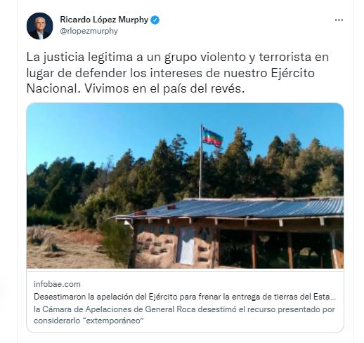 El tuit de Ricardo López Murphy