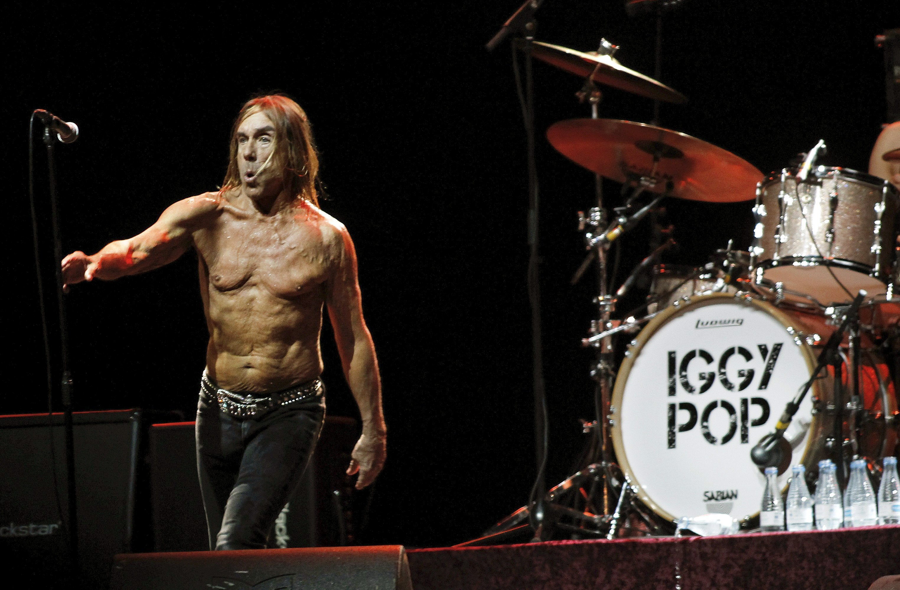 American singer and songwriter Iggy Pop during a concert.  EFE/Alberto Morante