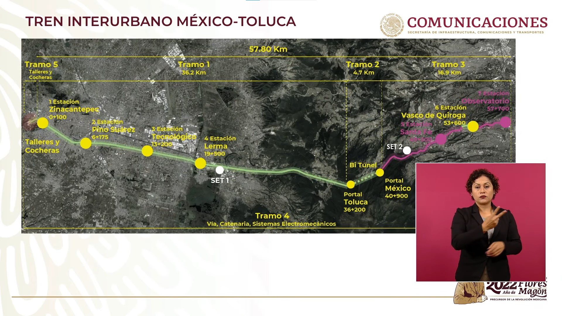 El Tren Interurbano México-Toluca realizará su recorrido en 39 minutos. (Gobierno de México).