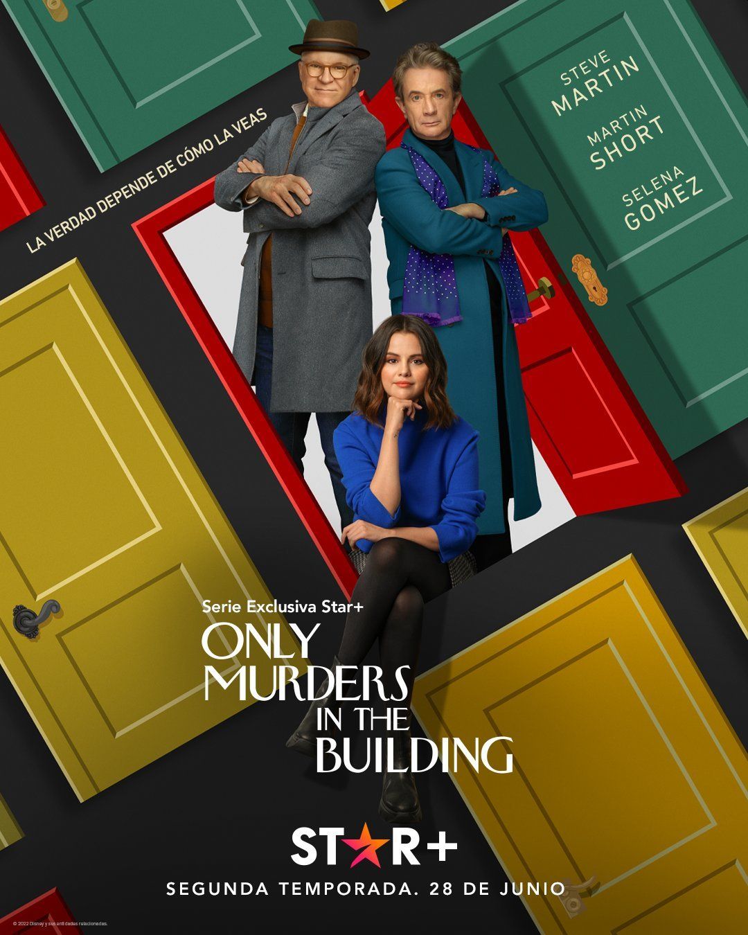 Póster oficial de los nuevos episodios de "Only Murders in the Building". (Star Plus)