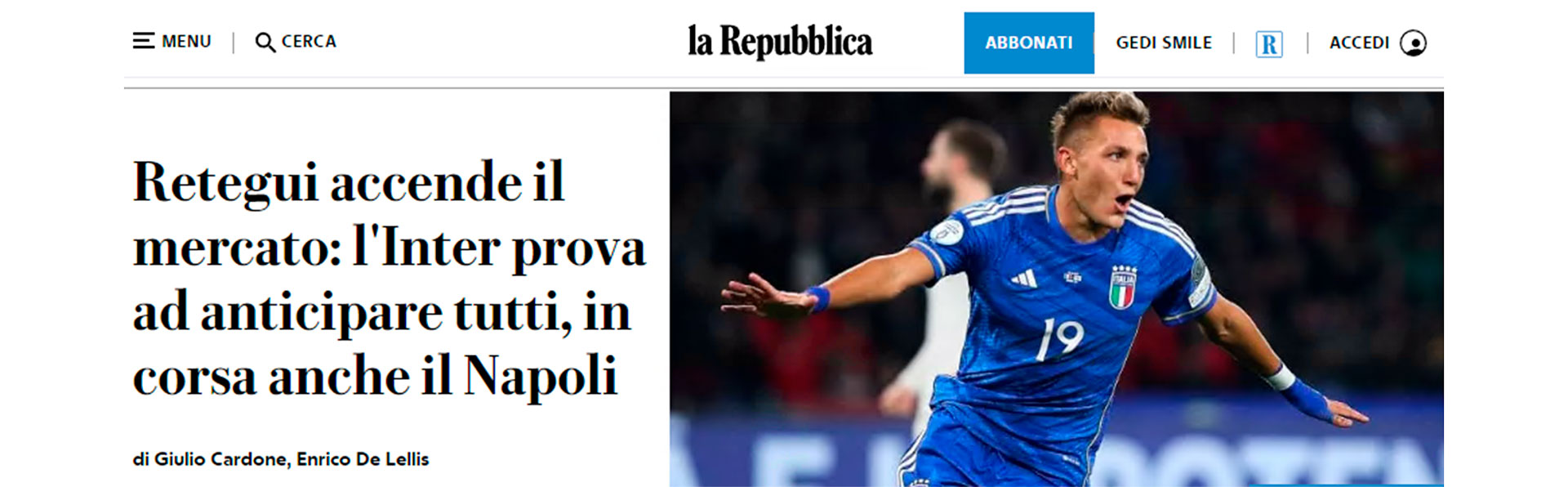 Por el lado de la Repubblica, vinculó al Inter y al Napoli (Foto: Captura)