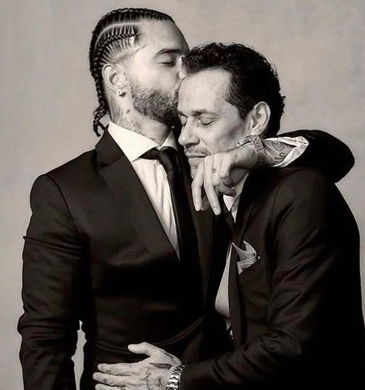 Maluma y Marc Anthony celebran el lanzamiento de la canción 'La fórmula'. Cortesía: @maluma