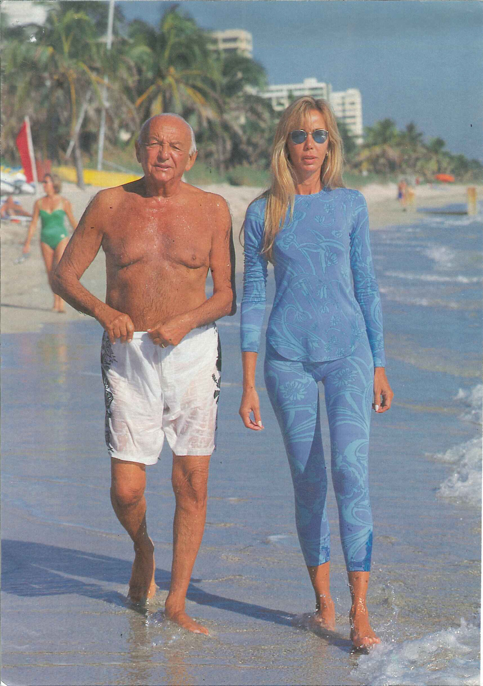 Bernardo Neustadt y Claudia Cordero Biedma en unas vacaciones en Punta del Este (Archivo TEA)