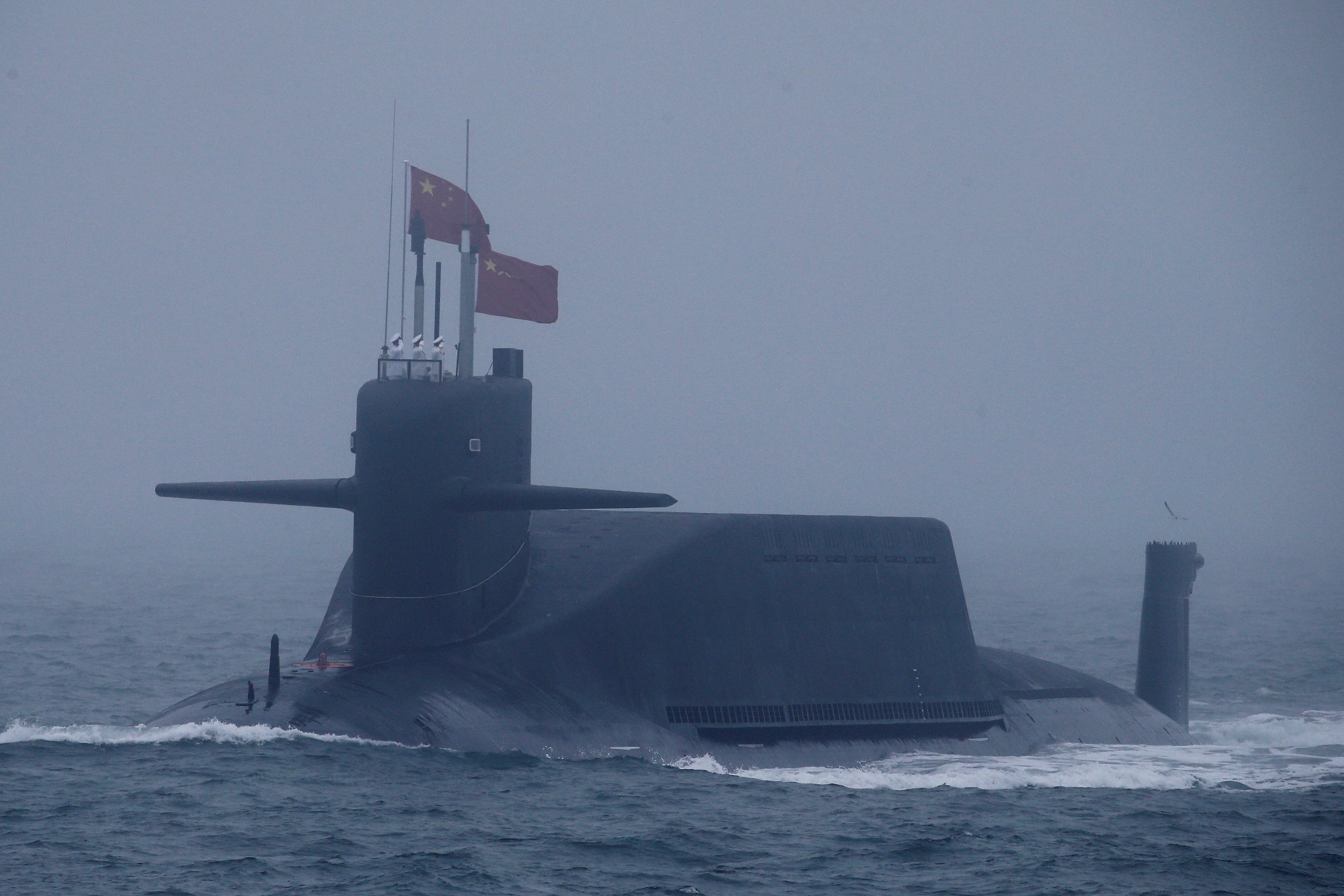Uno de los submarinos nucleares de la Armada china en el Mar Meridional (Foto: EFE)
