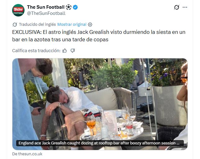 Otra pol&eacute;mica de Jack Grealish: fue captado dormido en un bar mientras se rehabilita de una lesi&oacute;n