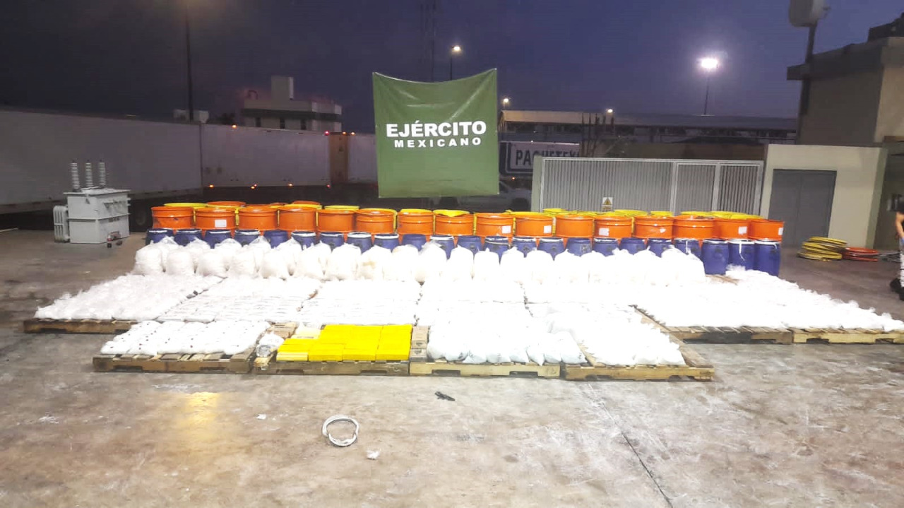 Historical seizure in Sonora: more than 800 thousand fentanyl pills and almost a ton and a half of methamphetamine (Photo: Sedena)