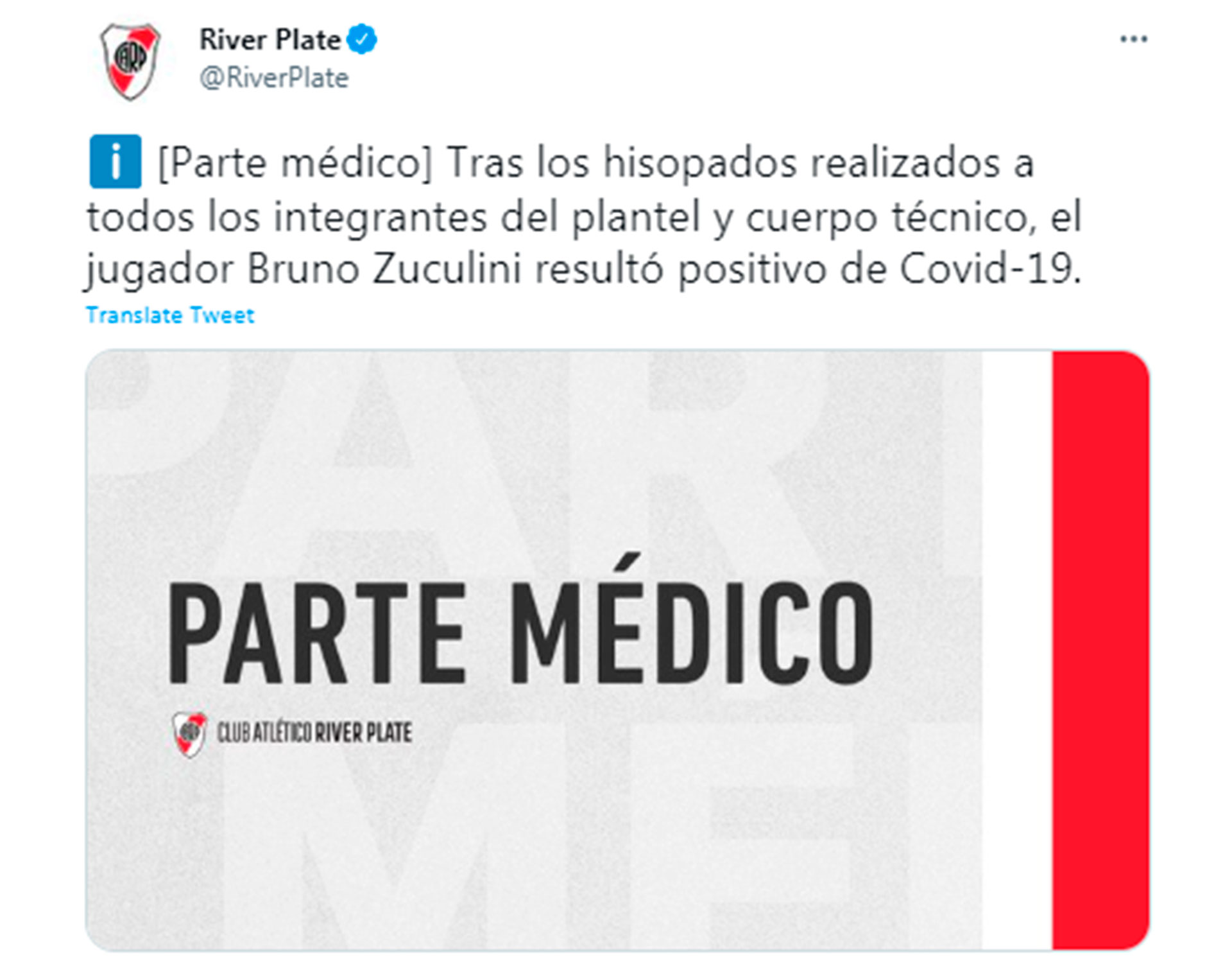 el comunicado de River Plate