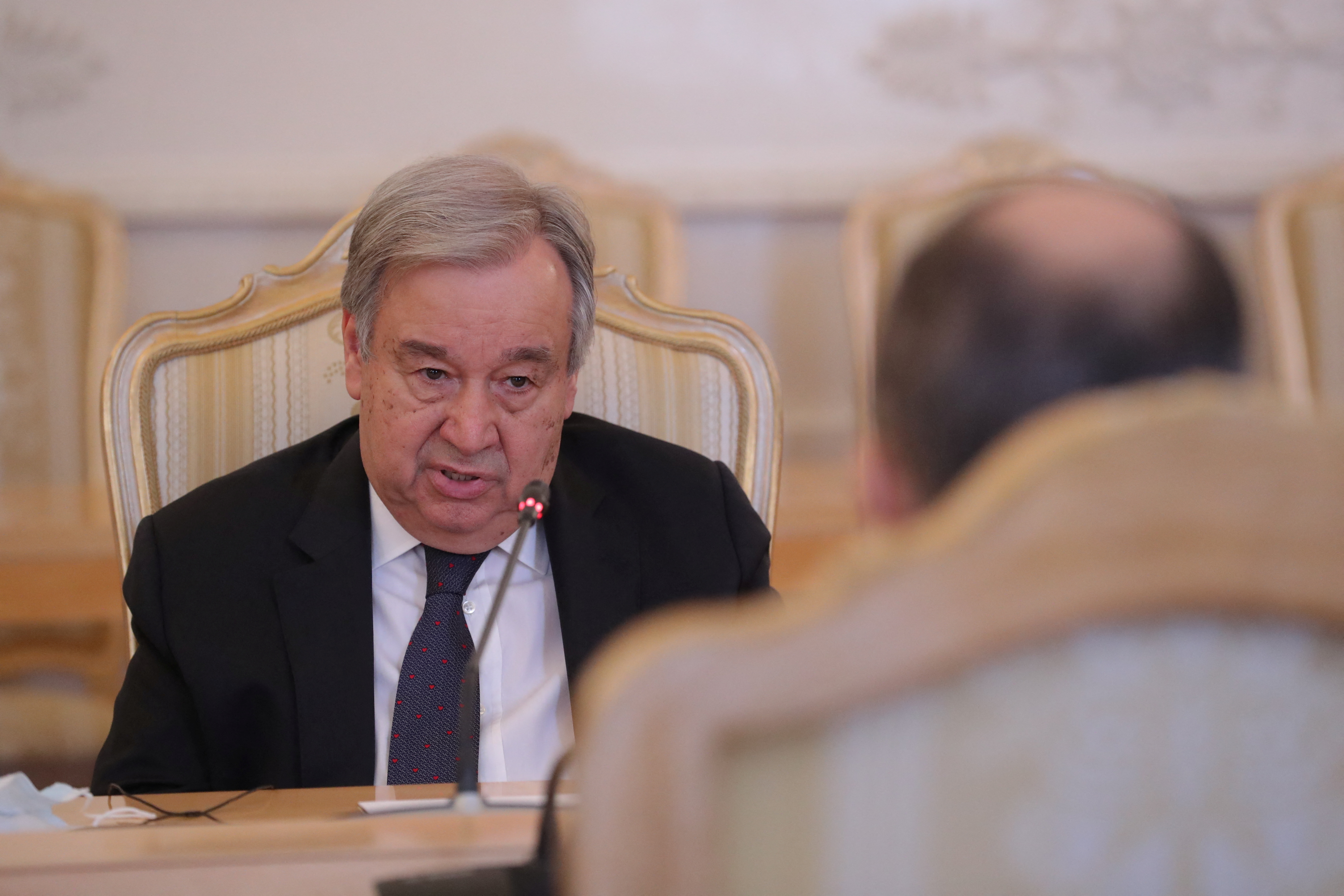 Antonio Guterres en su reunión con Sergei Lavrov en Moscú (Reuters)