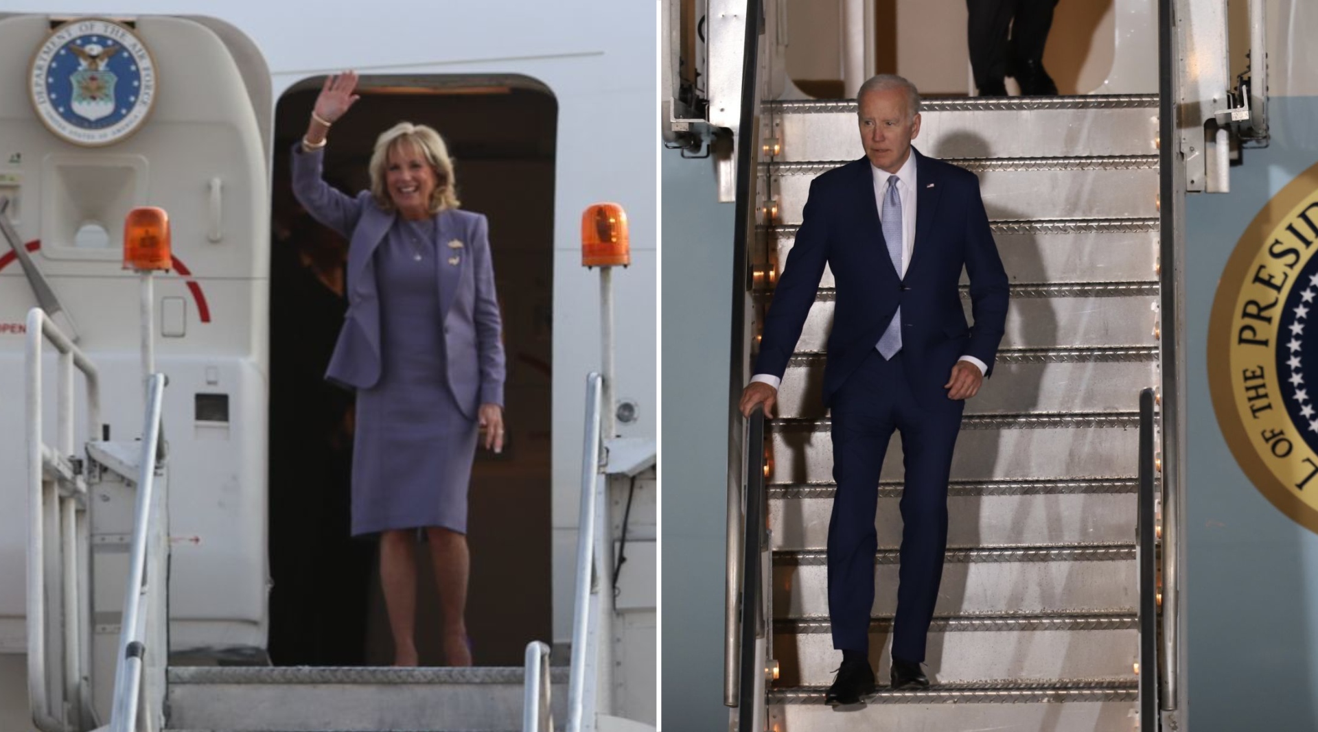 Jill Biden y Joe Biden arribaron a México el 8 de enero de 2022 en aviones distintos. (Cuartoscuro)