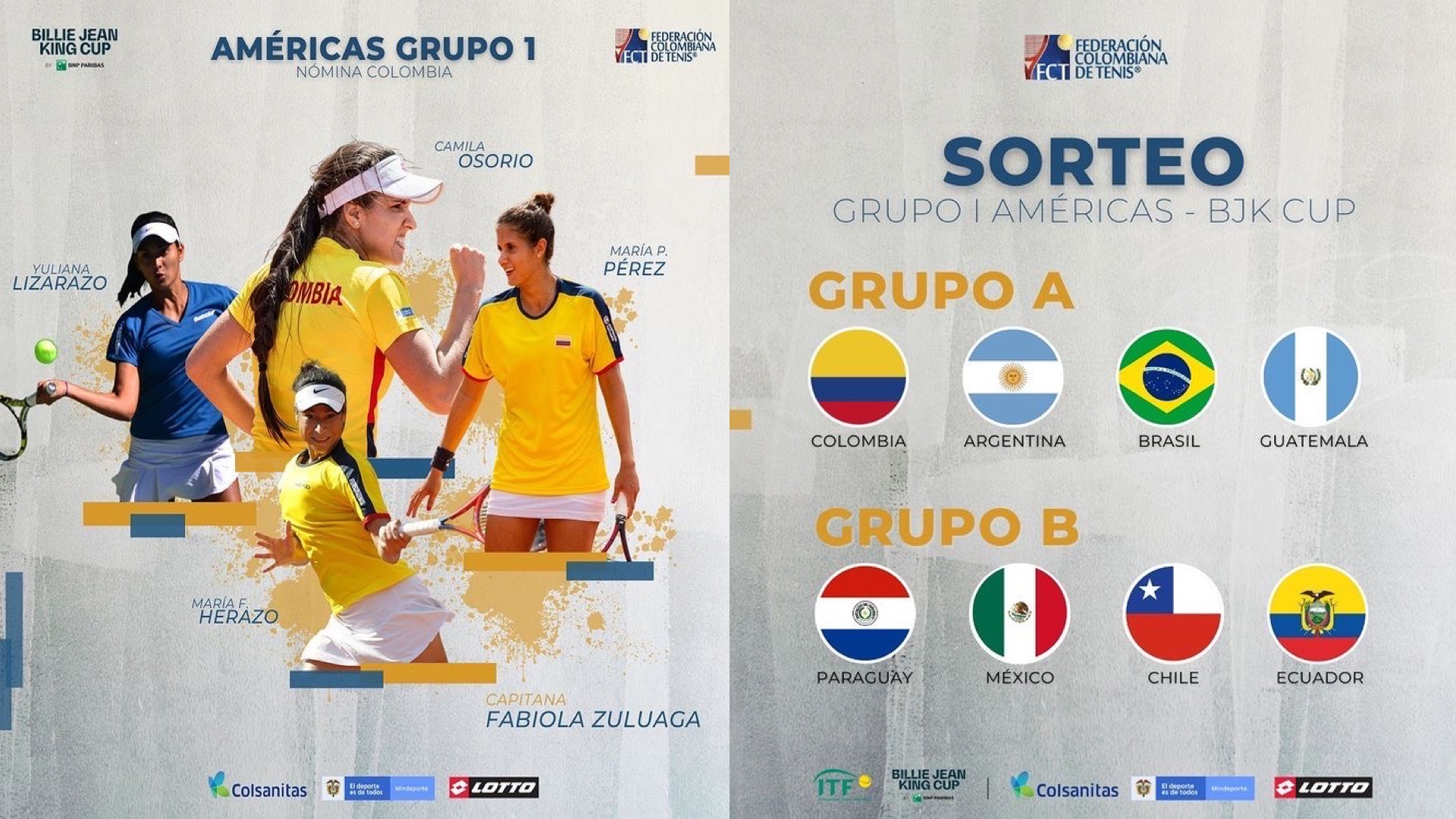 Selección Colombia de Tenis femenino ya tiene rivales definidos para debutar en la Copa Billie Jean King