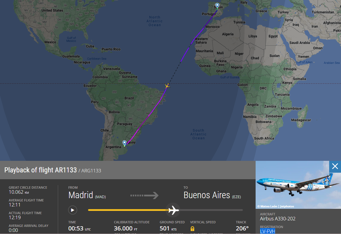 El vuelo AR 1133 de Aerolíneas Argentinas sufrió "turbulencias severas" cerca de la costa de Brasil