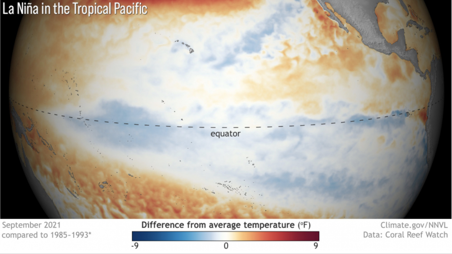 En años del fenómeno oceánico atmosférico La Niña suele haber mayor actividad ciclónica. (NOAA Climate.gov)