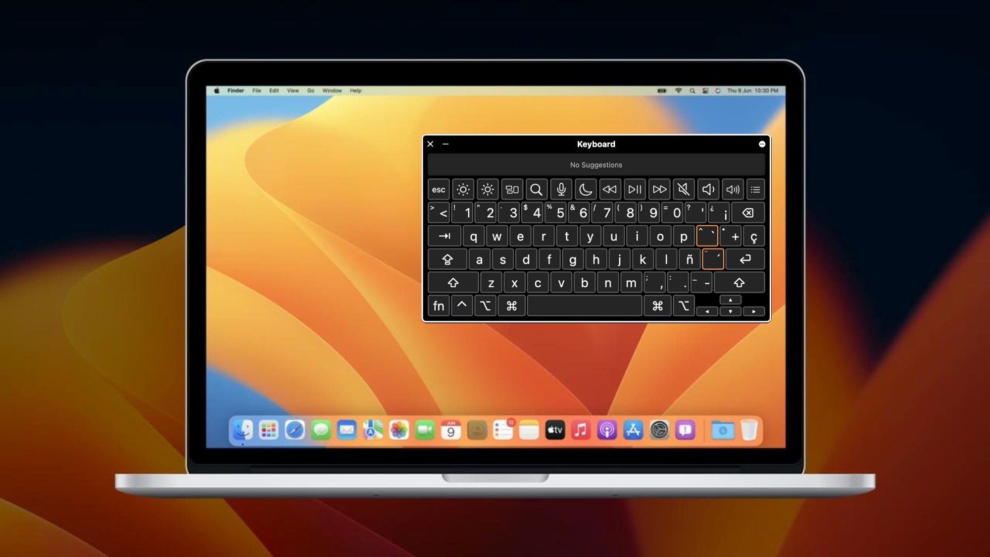 Teclado en pantalla para Mac