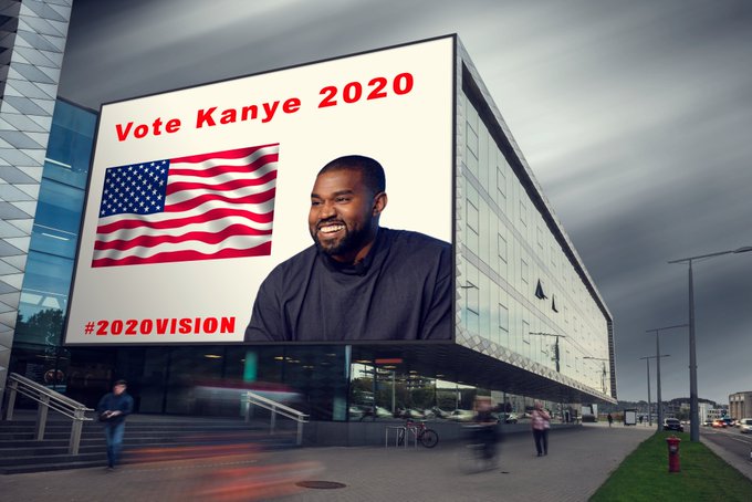 Kanye y el que podría ser su lema de campaña "Vision 2020" (Foto: Captura de pantalla)