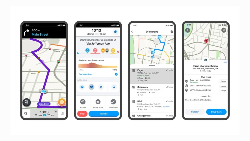 Waze incluye estaciones de recarga para autos eléctricos. (Google/Waze)