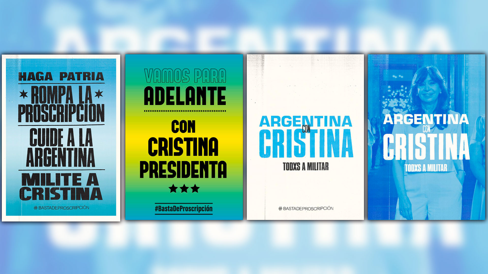 Presidenta. La cartelería para "militar" en apoyo a Cristina Kirchner
