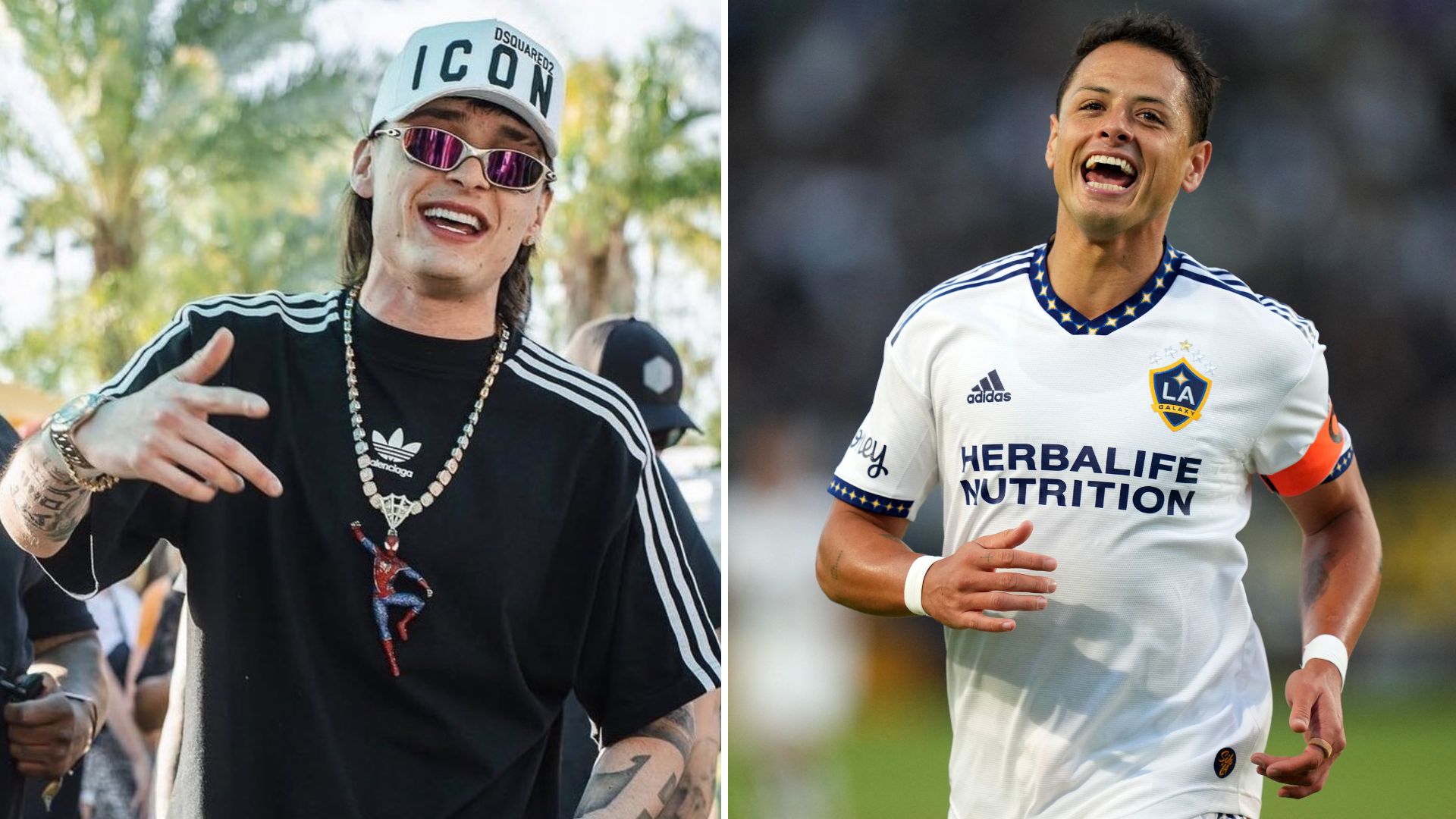 Así se encontraron Peso Pluma y Chicharito Hernández en un juego de los  Lakers - Infobae