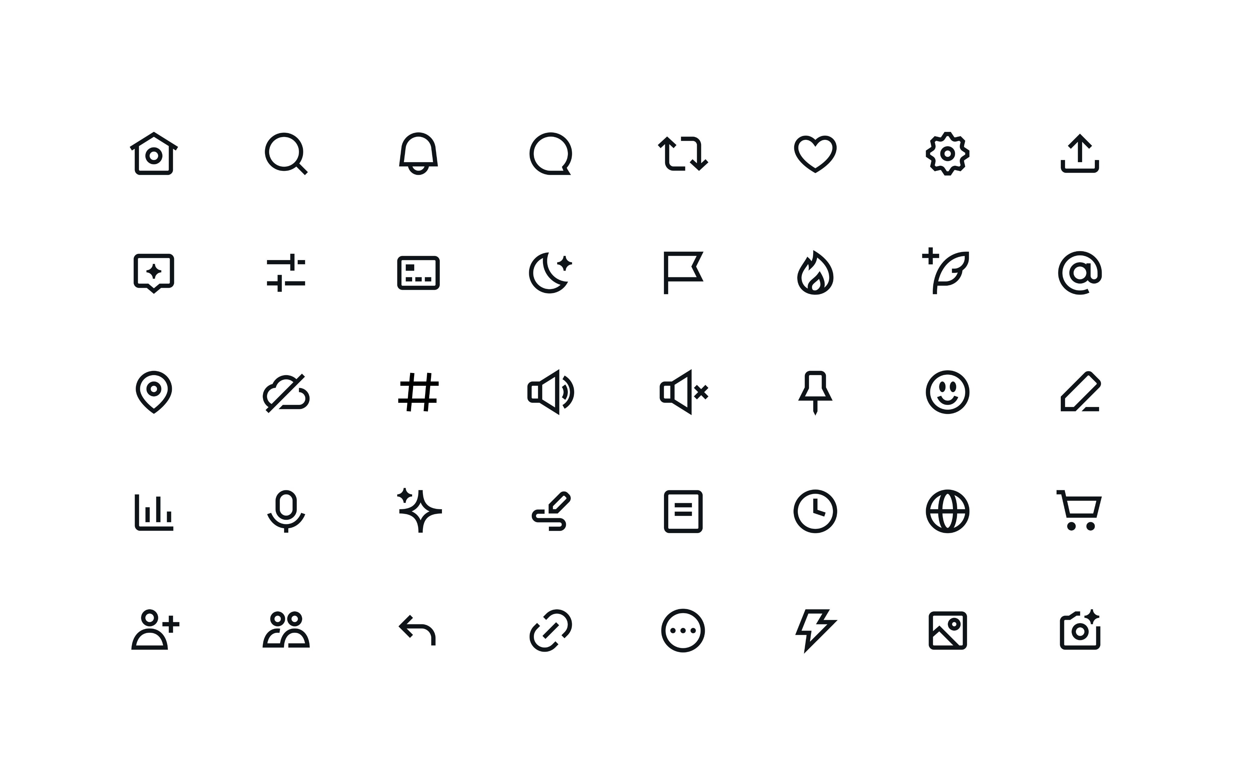 Colección completa de los nuevos iconos de Twitter. (Twitter)