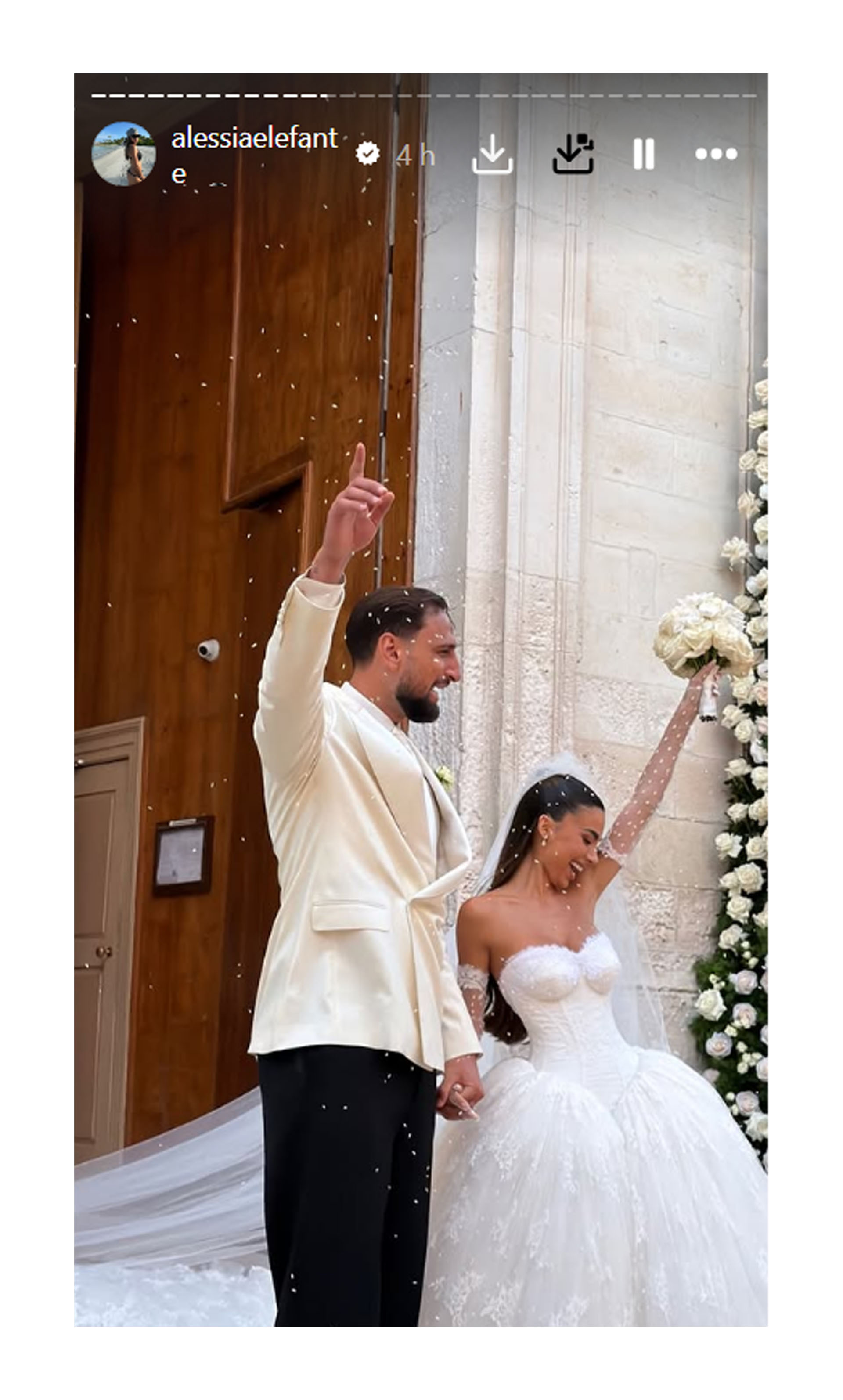 Los detalles y la galer&iacute;a de fotos de la lujosa boda de Donnarumma con Alessia Elefante: del show vikingo de Haaland al recital de Ozuna