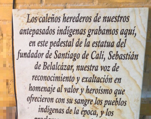 Posponen inauguración de la nueva placa de Sebastián de Belalcázar en Cali por error ortográfico