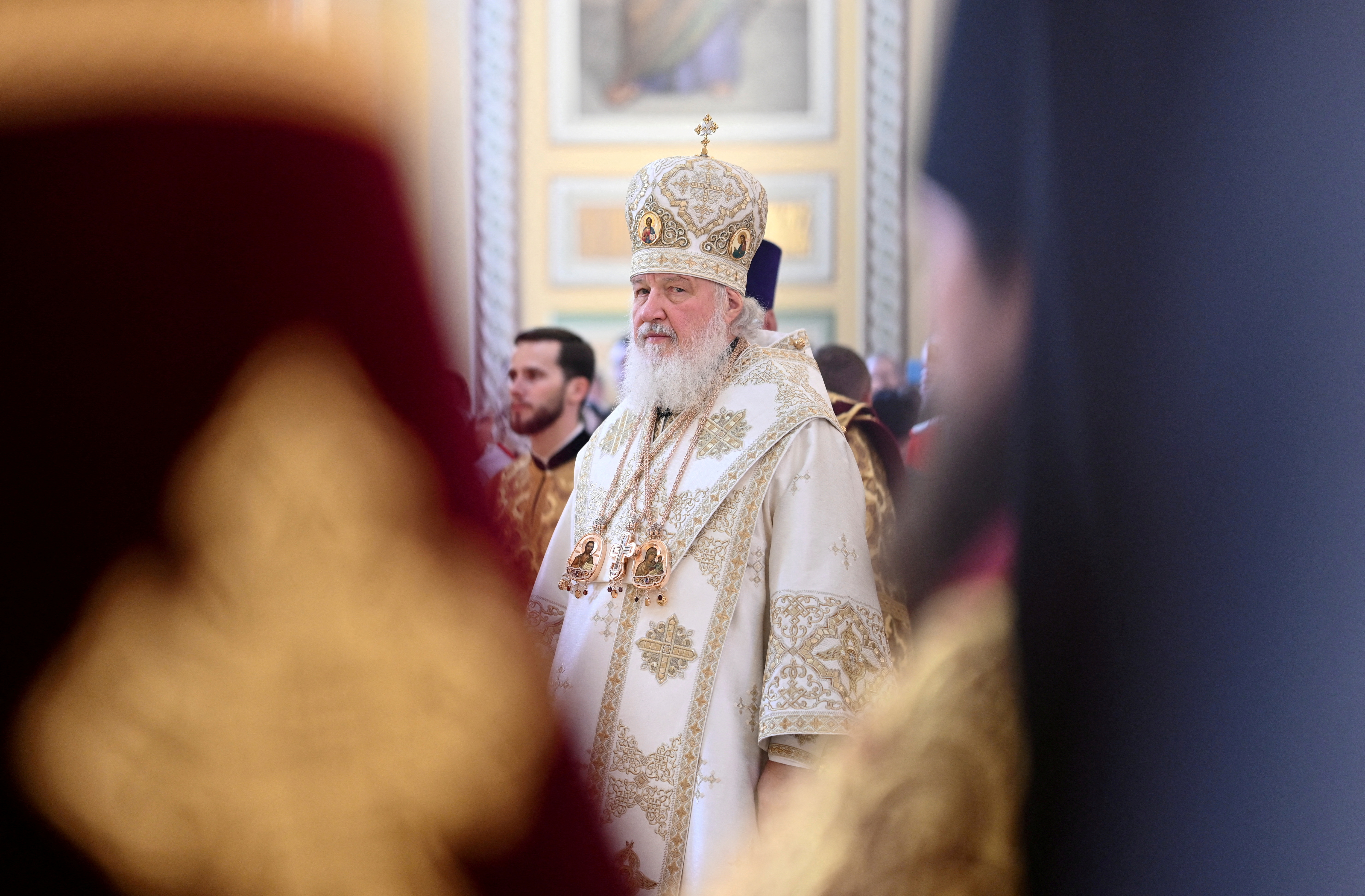 El Patriarca Kirill dirige una función para consagrar la renovada Catedral de la Natividad de la Santísima Madre de Dios en Rostov-on-Don, Rusia 27 de octubre de 2019. (REUTERS/Sergey Pivovarov/Foto de archivo=