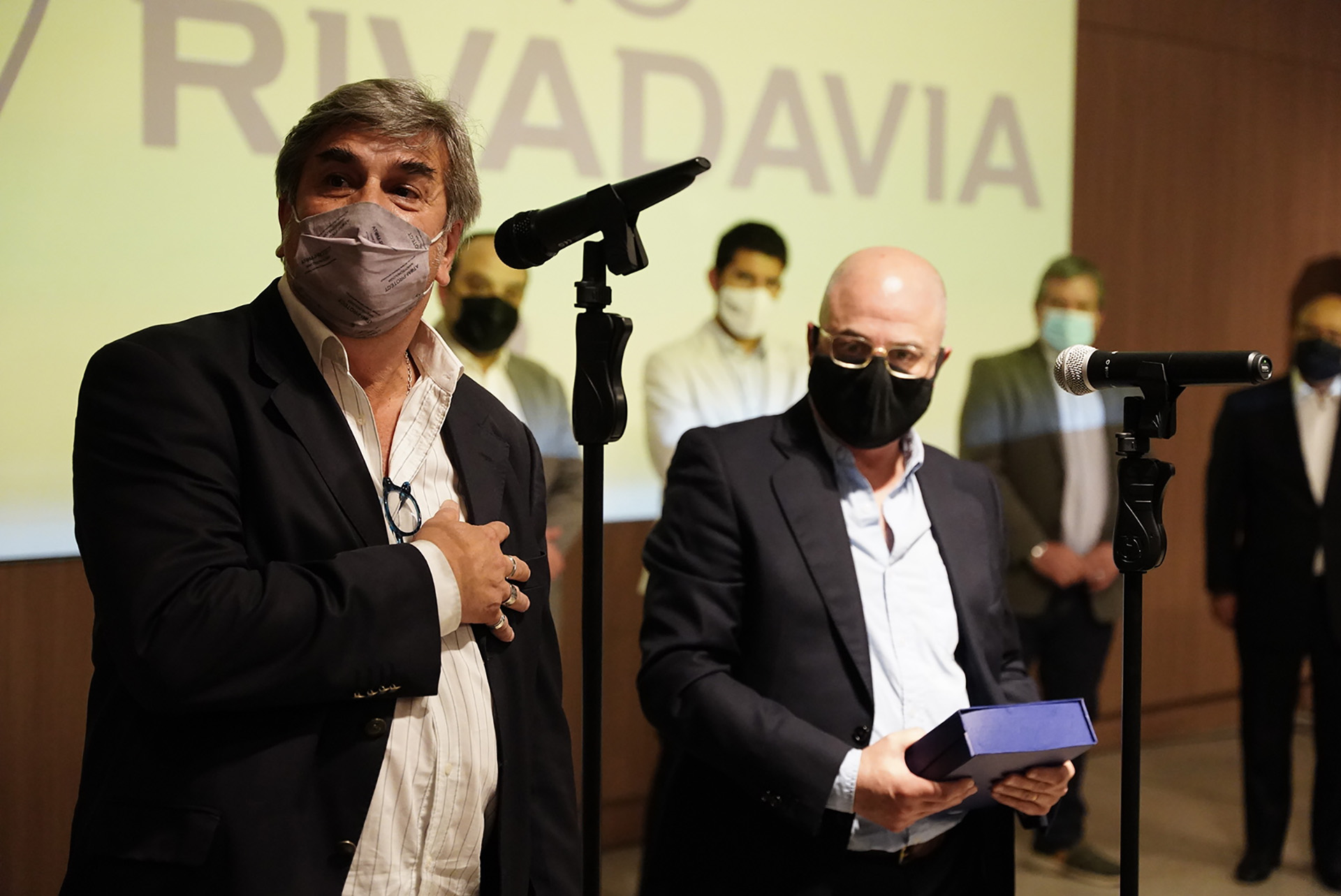 Alfredo Scoccimarro, director periodístico del Grupo Alpha Media, junto a Fernando Subirats, director de Radio Rivadavia