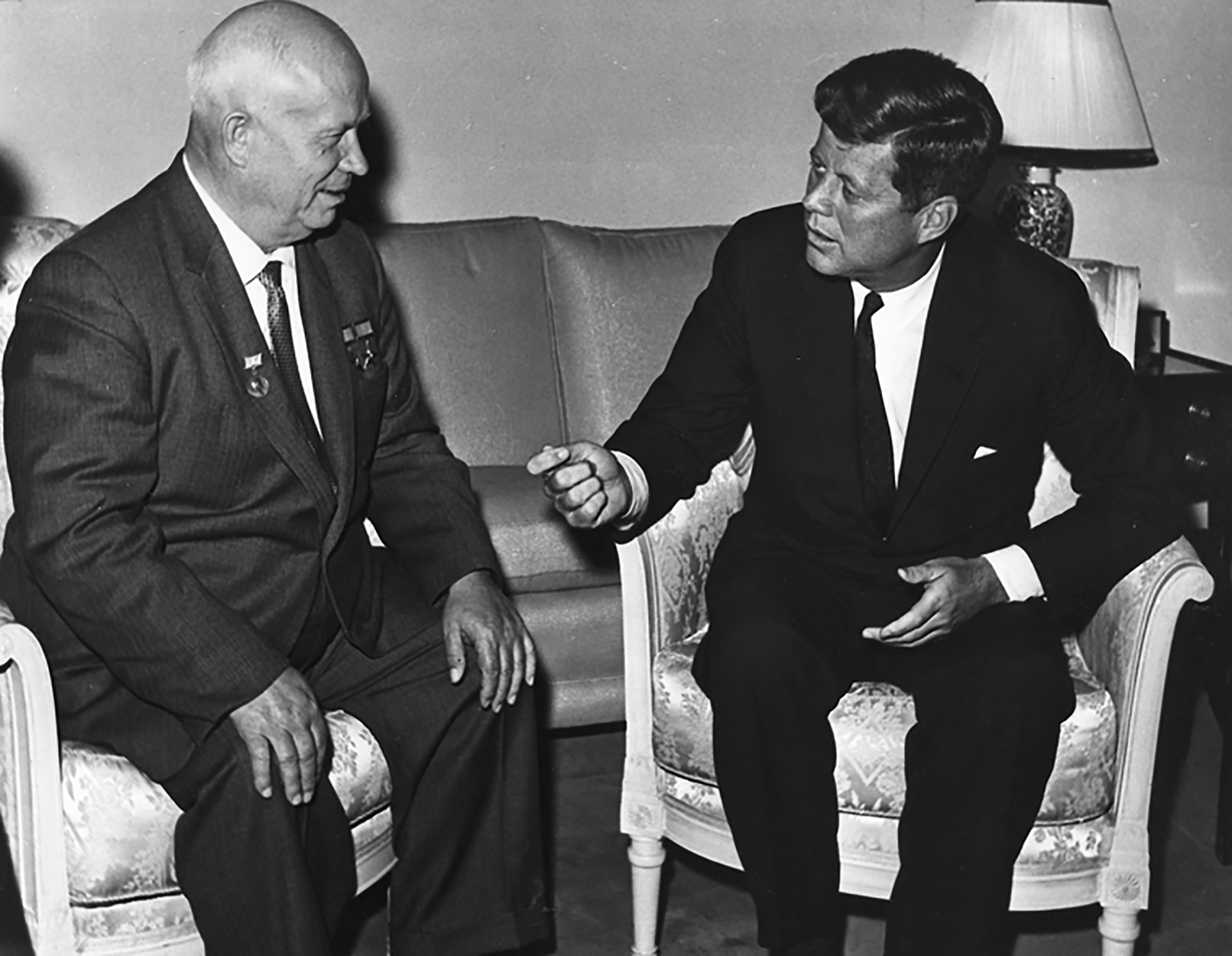 Nikita Khrushchev y John F. Kennedy en Viena, en 1961
