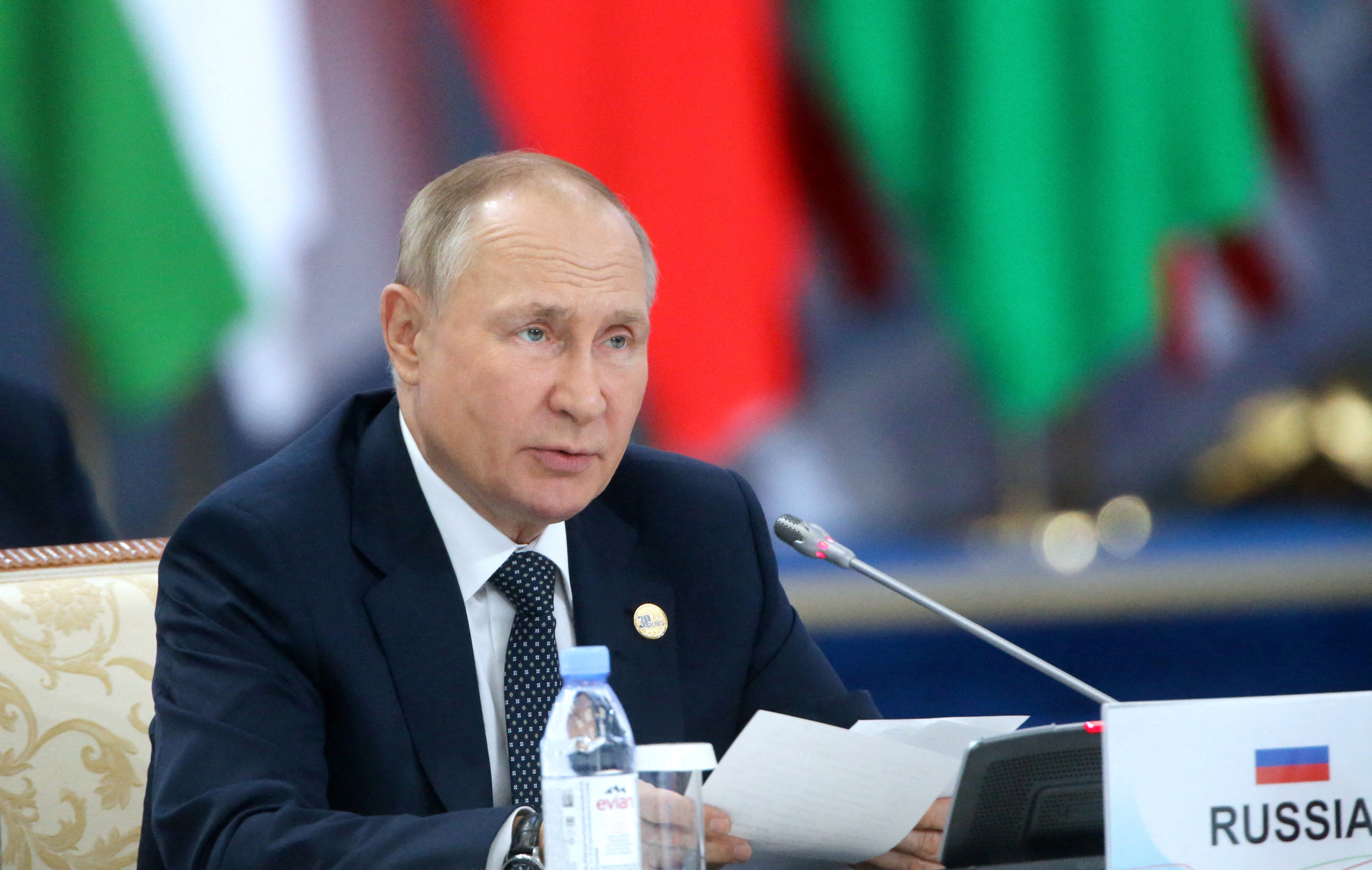 Putin während seiner Rede (Sputnik / Konstantin Savrajin / REUTERS)