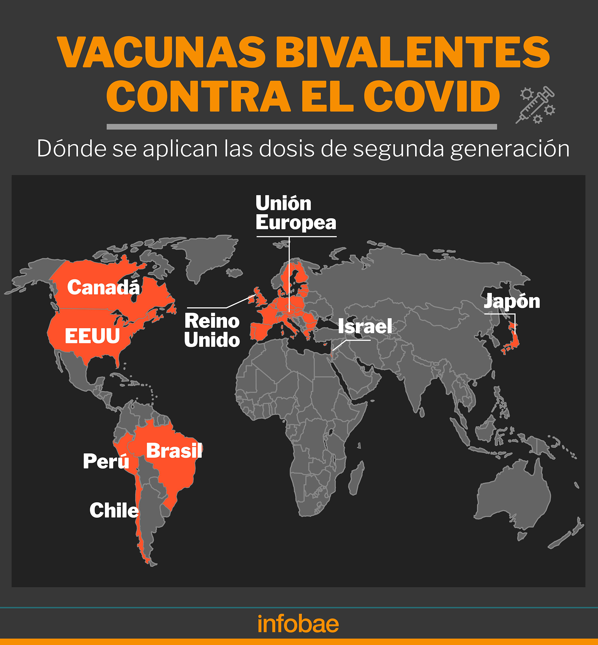 Mapa de vacunas bivalentes contra el COVID-19