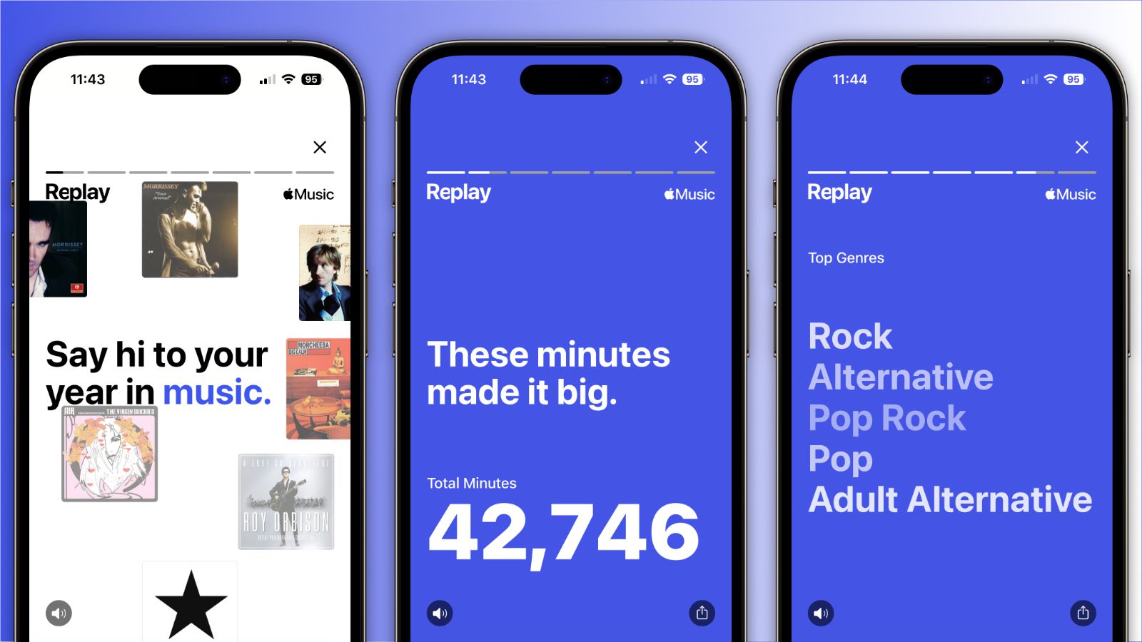 Con el Apple Music Replay 2022 se introdujeron historias dinámicas con datos sobre las costumbres de consumo de música de las personas. (foto: Apple)