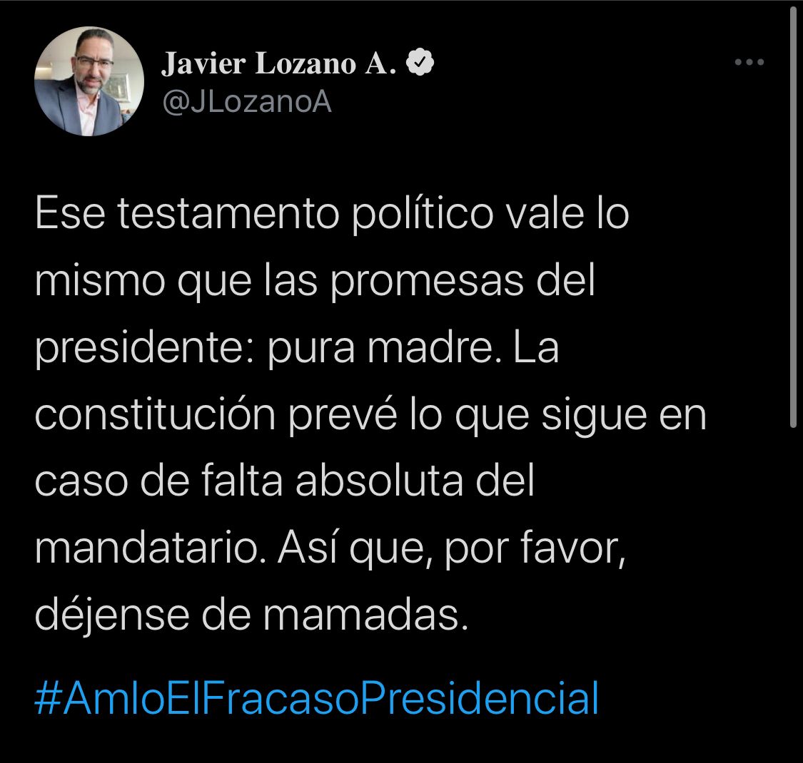 Lozano recordó que la Constitución de los Estados Unidos Mexicanos establece lo que se debe realizar en caso de que se ausente el presidente (Foto: Twitter/@JLozanoA)