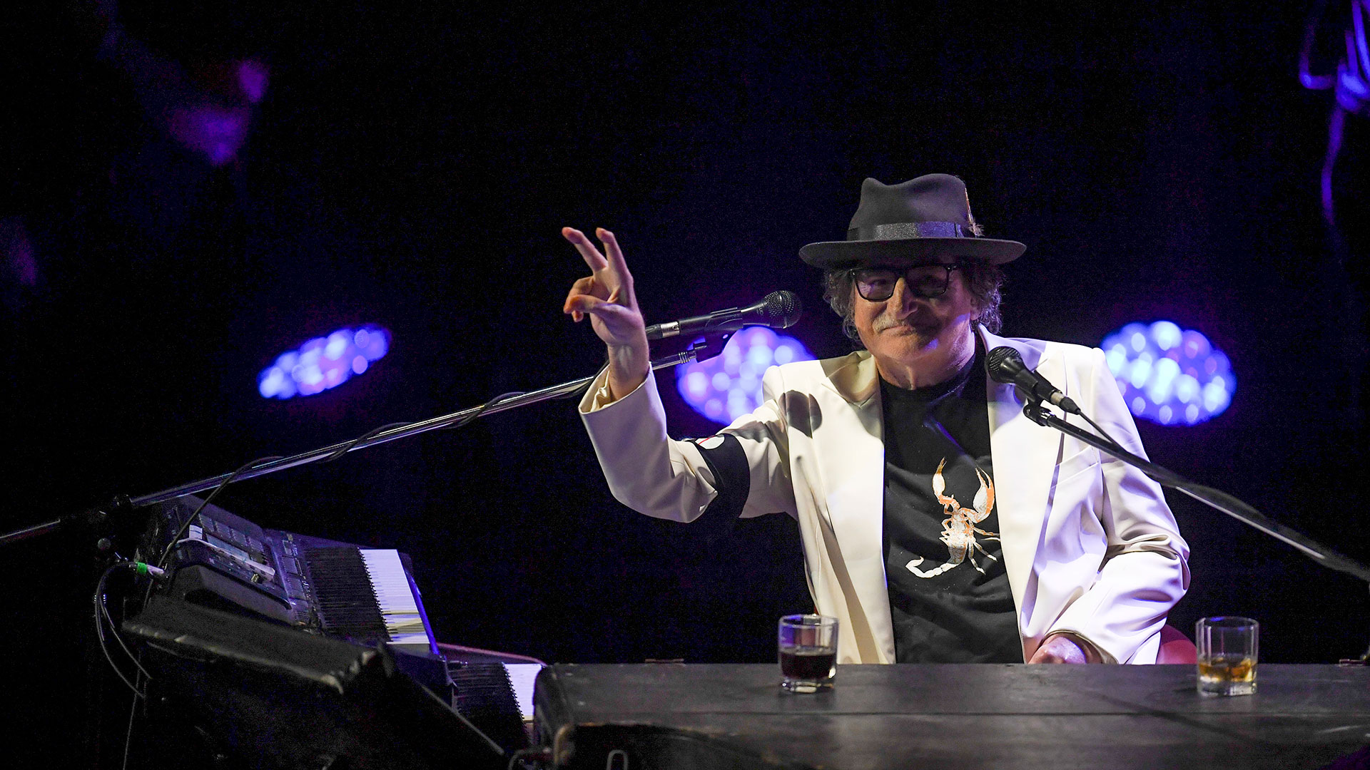 Charly García durante la celebración de su cumpleaños 70 en el CCK Foto: Fernado Gens