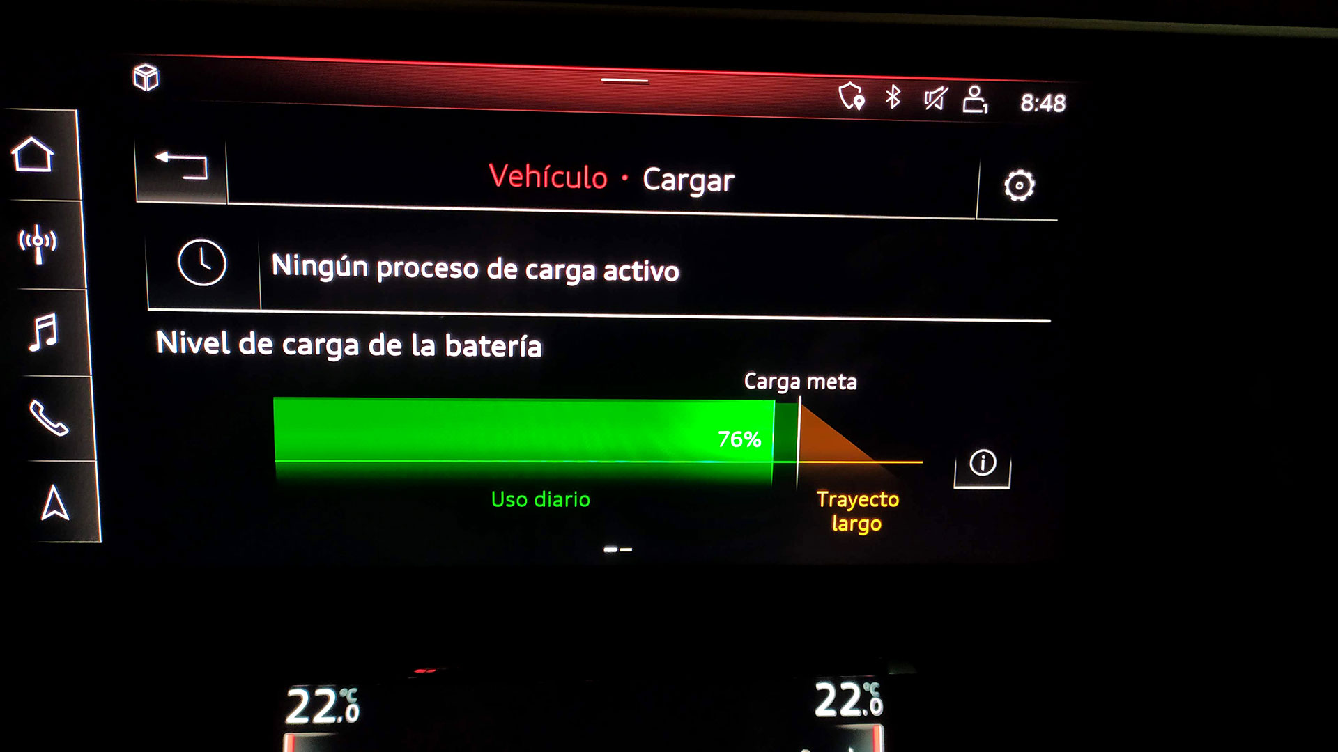 Muchos autos eléctricos marcan la carga de la batería hasta el 80% y el 20% restante como remanente para trayectos más largos de lo habitual